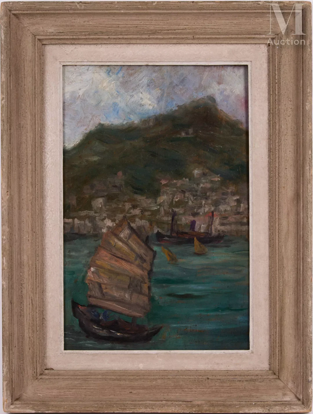 Ecole des peintres voyageurs, XXe siècle "Barque sur la baie"