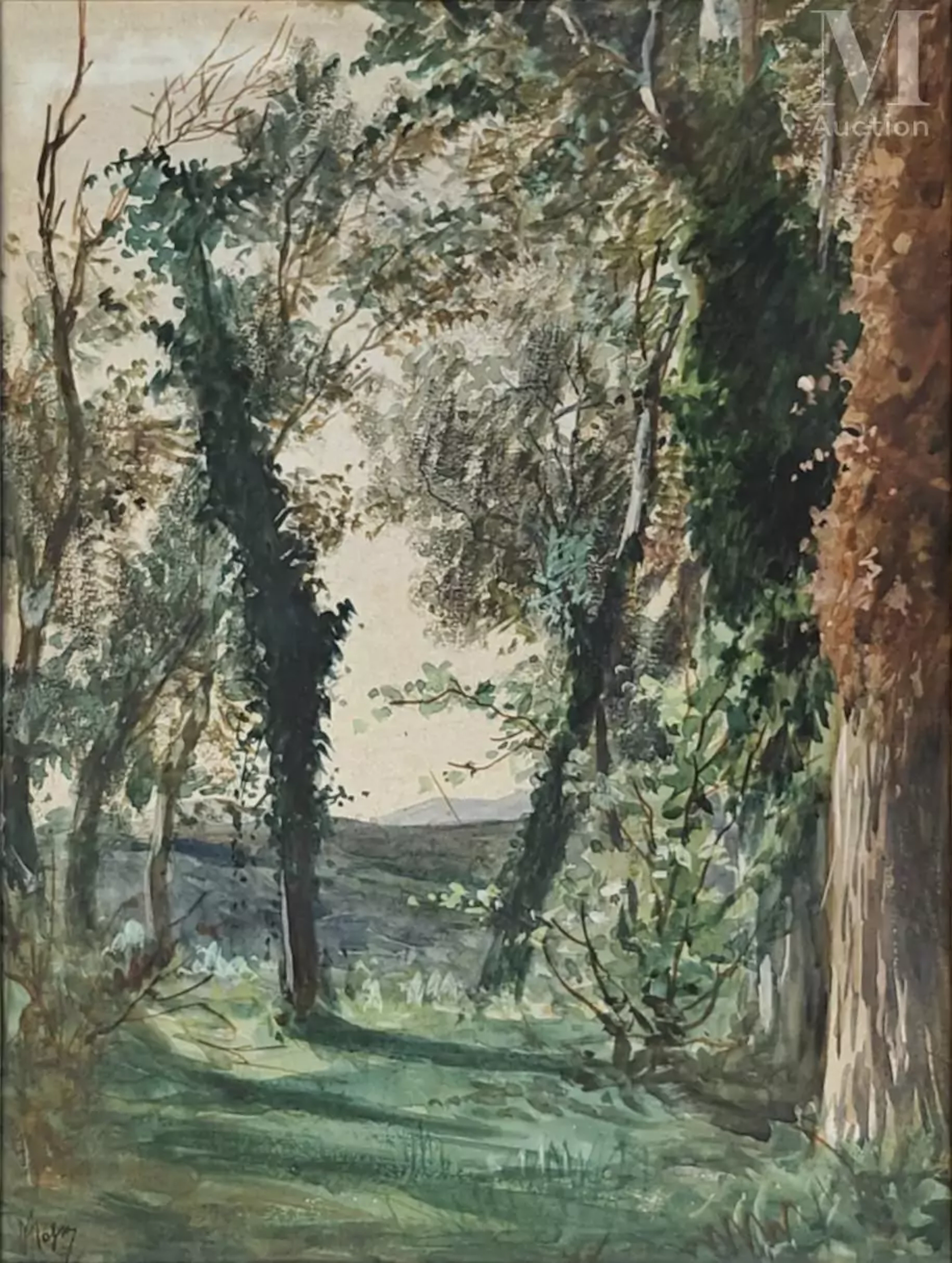 Alexis MOSSA (1844-1926) «Trembles dans l’ancien bois dit du Var»