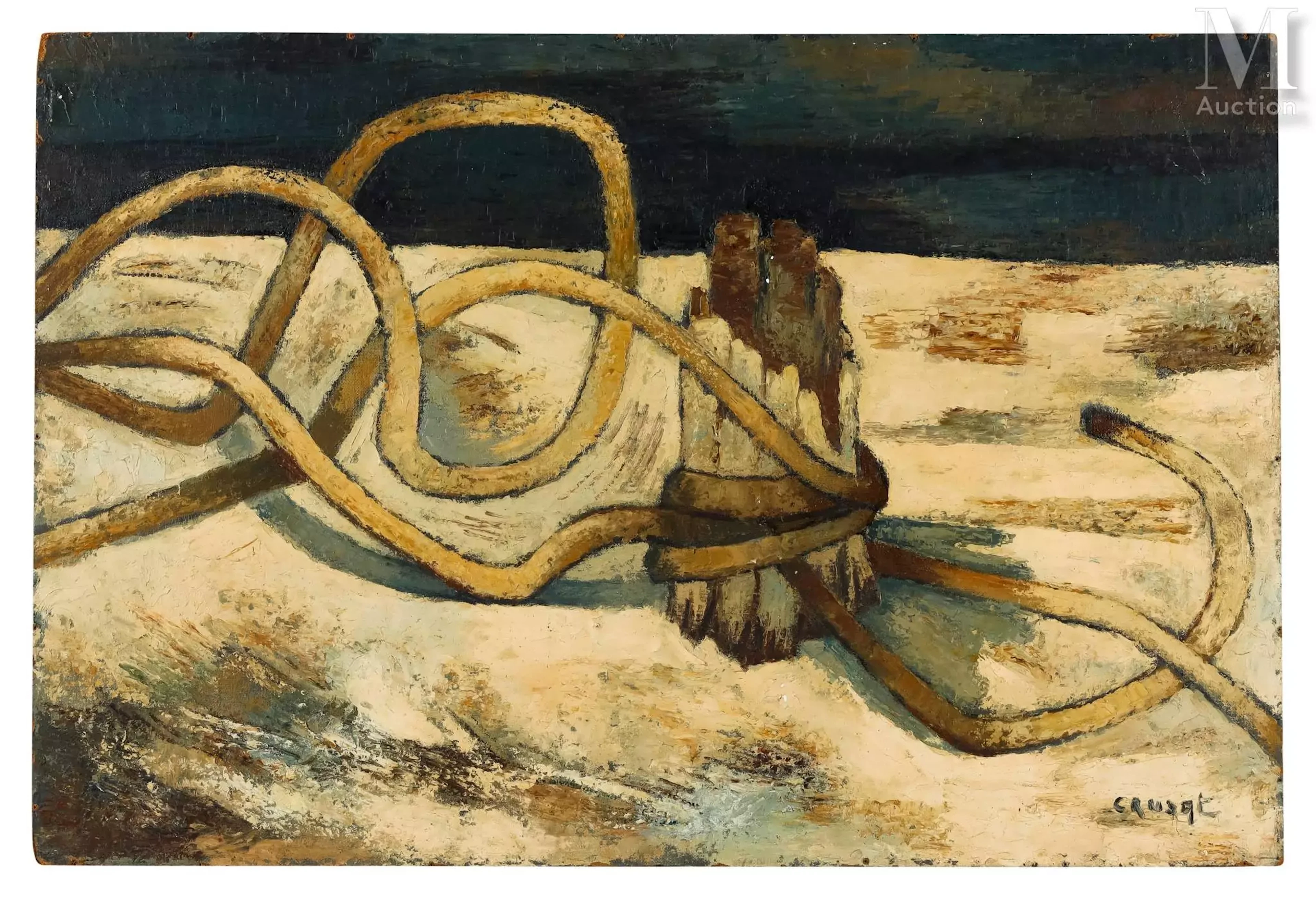 Roger CRUSAT (1917-1994) La botte d'asperge ou le tronc d'arbre