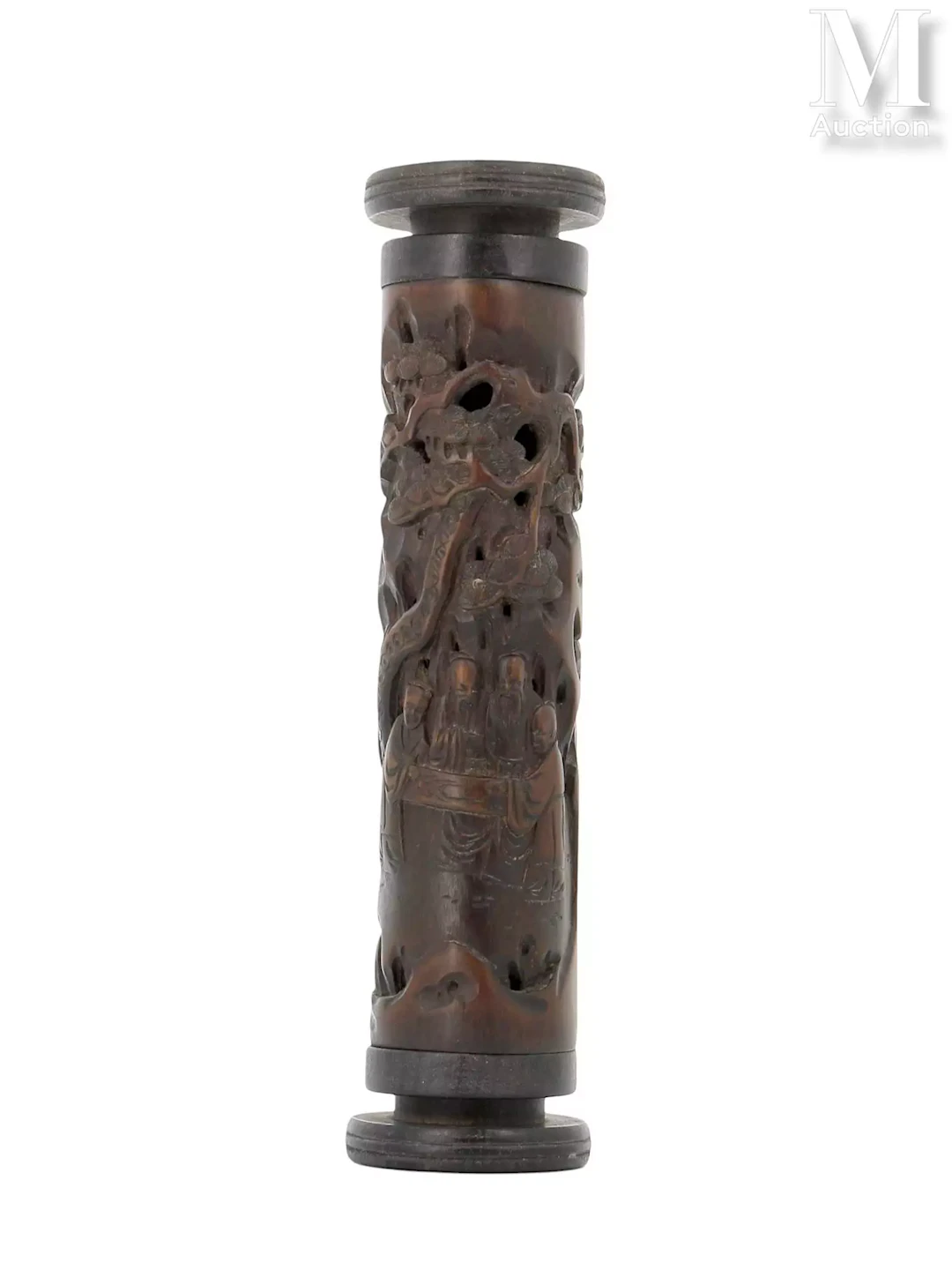 CHINE, XXe siècle Parfumier en bambou sculpté