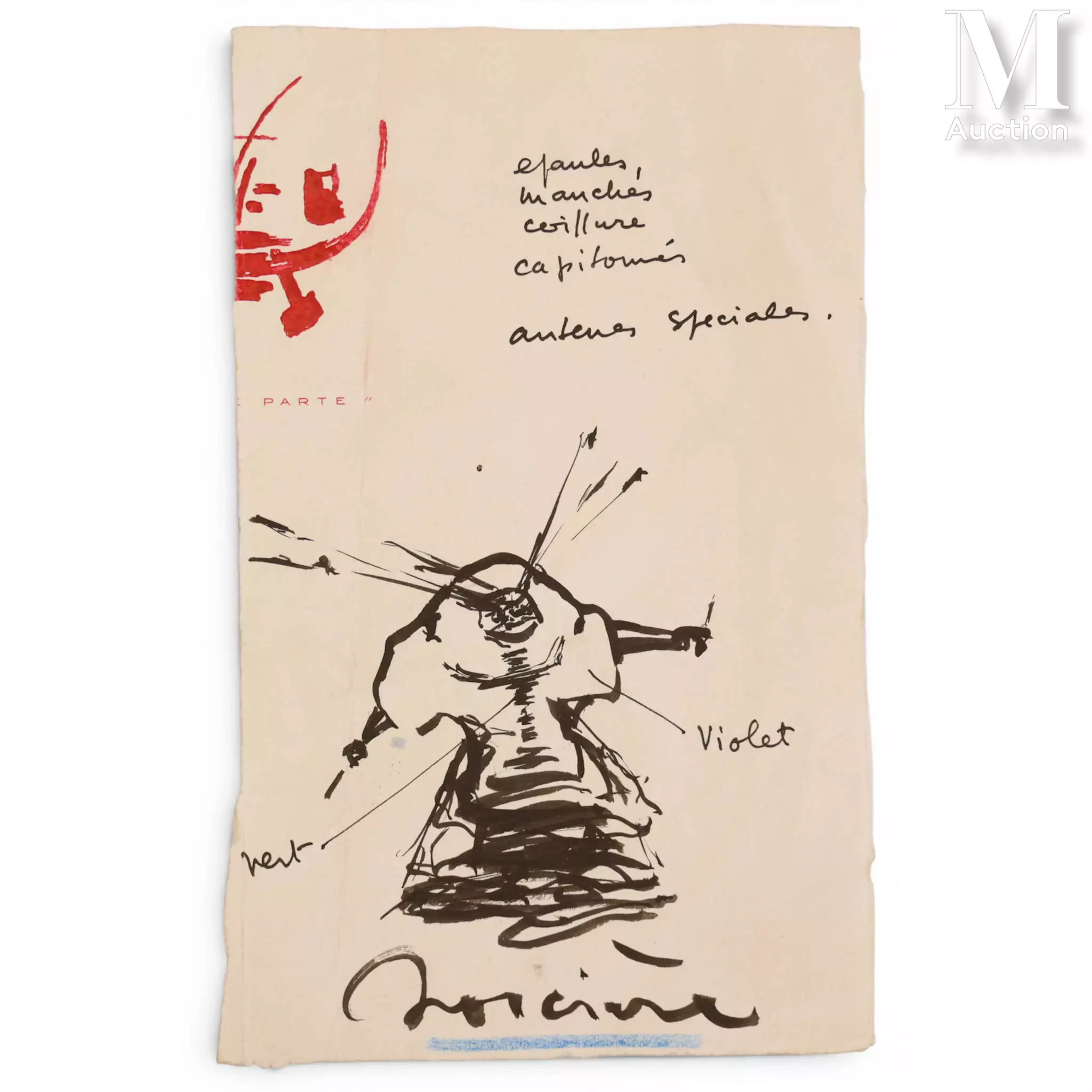 MATHIEU Georges (1921-2012) Dessin à l'encre "La saga de Lug HALLEWIJN"