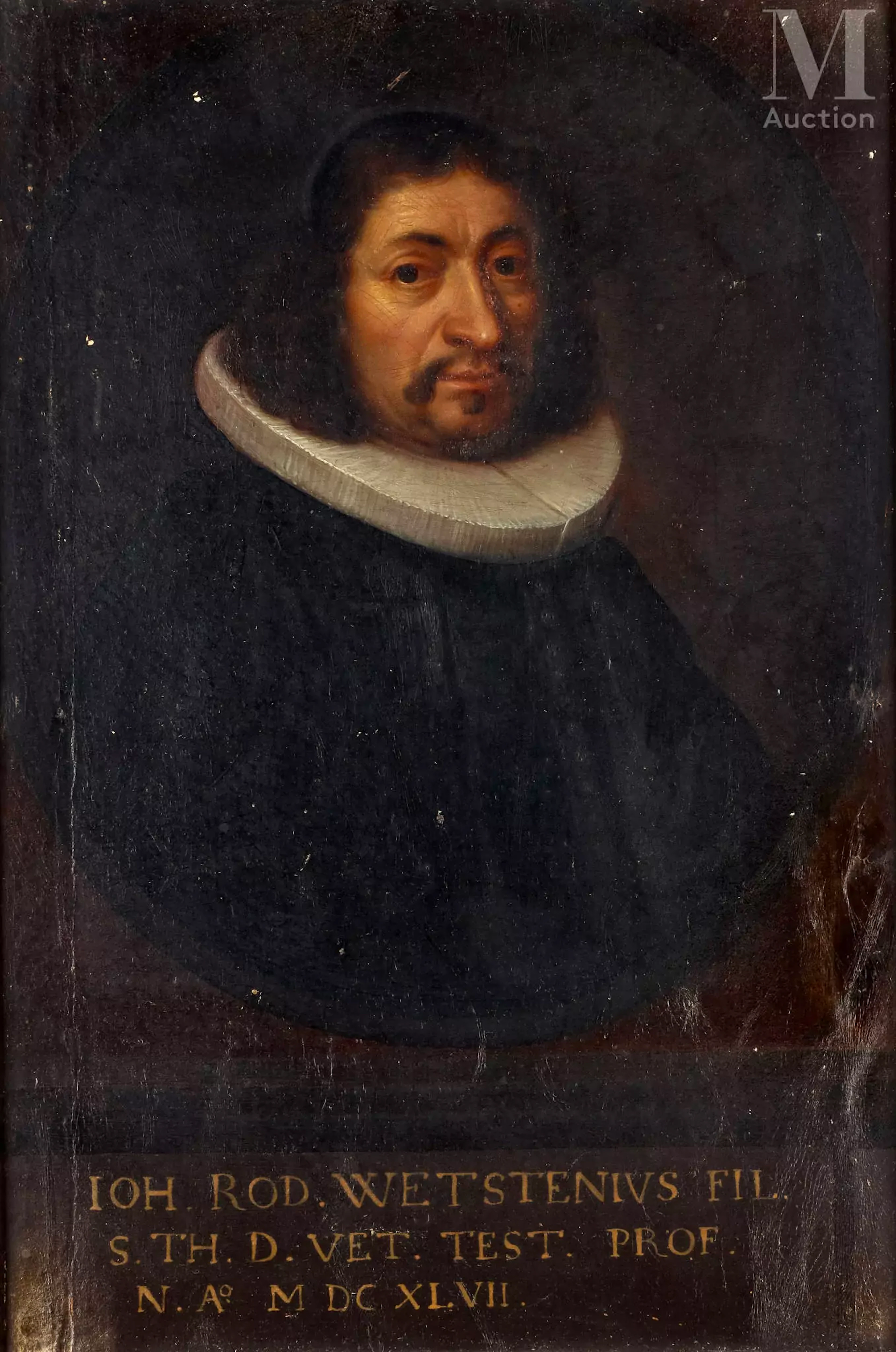 Ecole SUISSE, 1647 Portrait de Johann RUDOLF WETTSTEIN III (1647-1711)