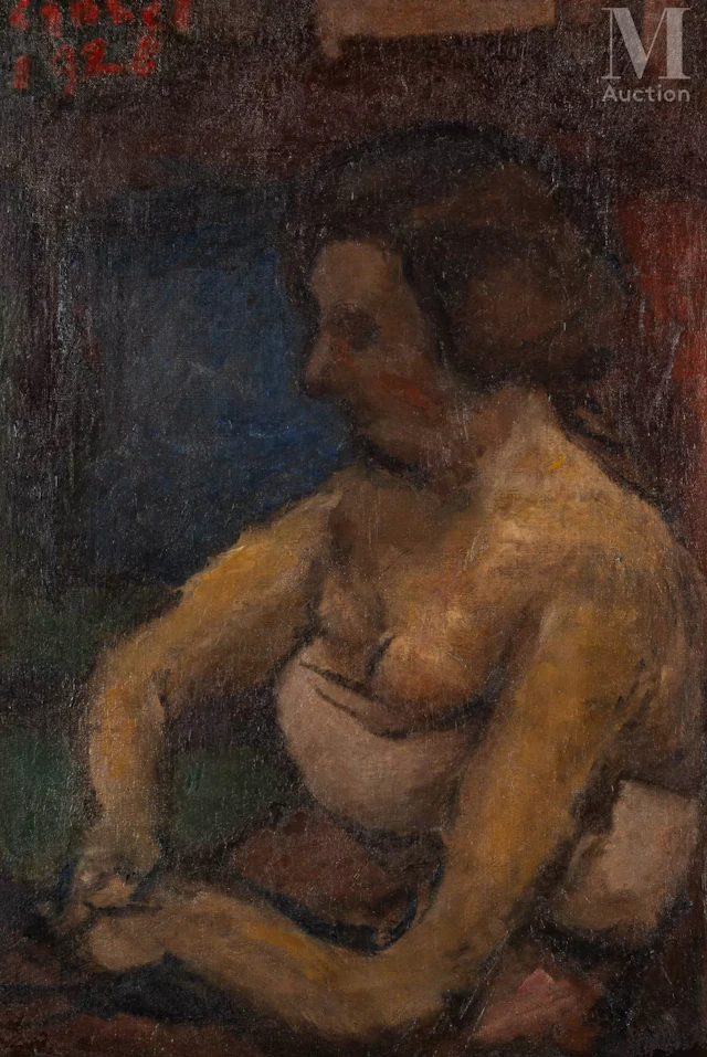 Béla CZÓBEL (Budapest 1883-1976) Femme au bustier