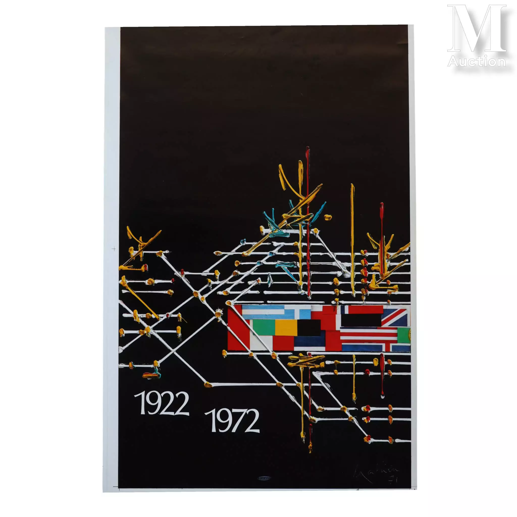 MATHIEU Georges (1921-2012) Affiche "Les Chemins de Fer Français 1922-1972"