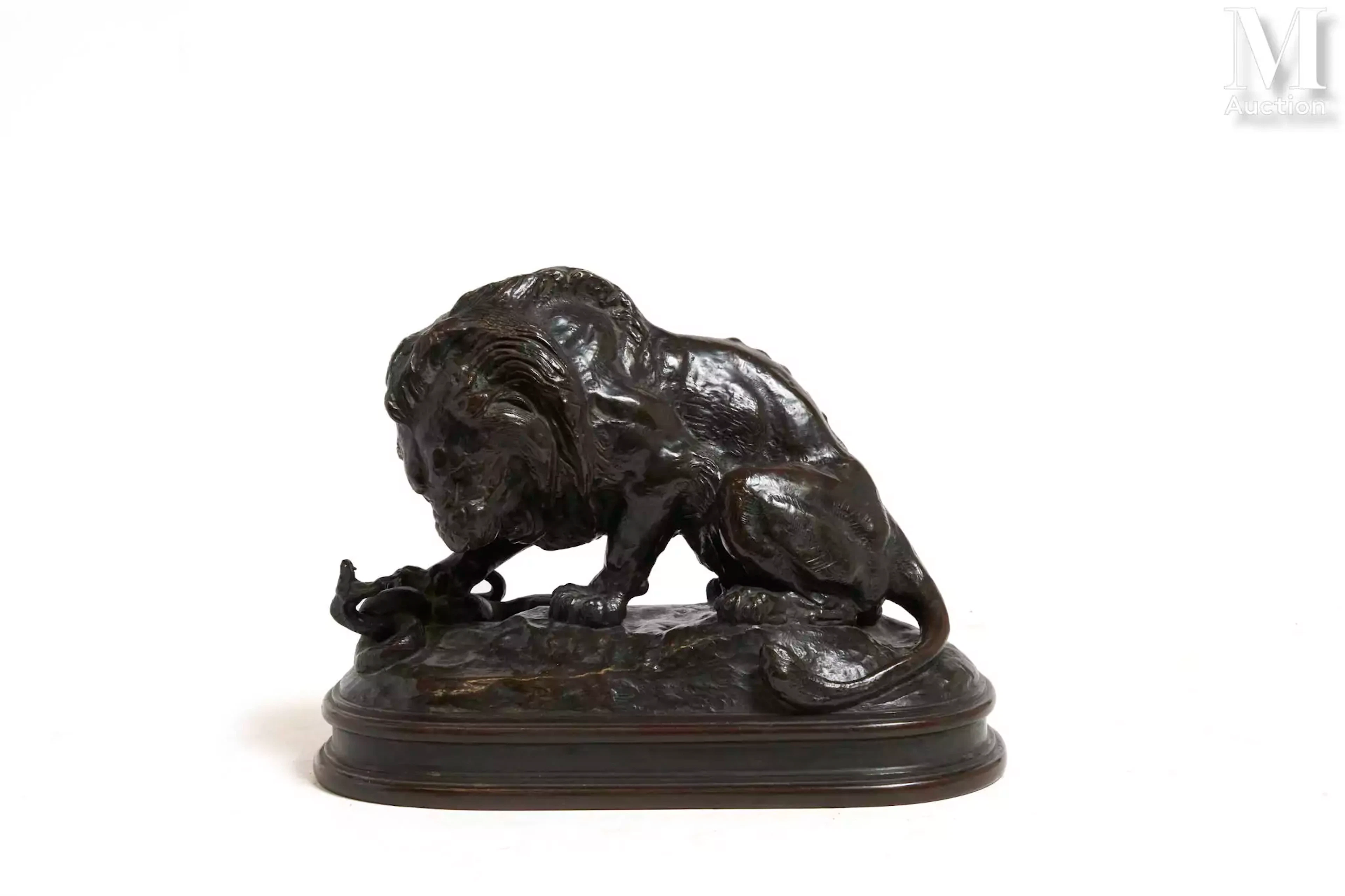 D’après Antoine-Louis BARYE (1795_1875) Lion au serpent