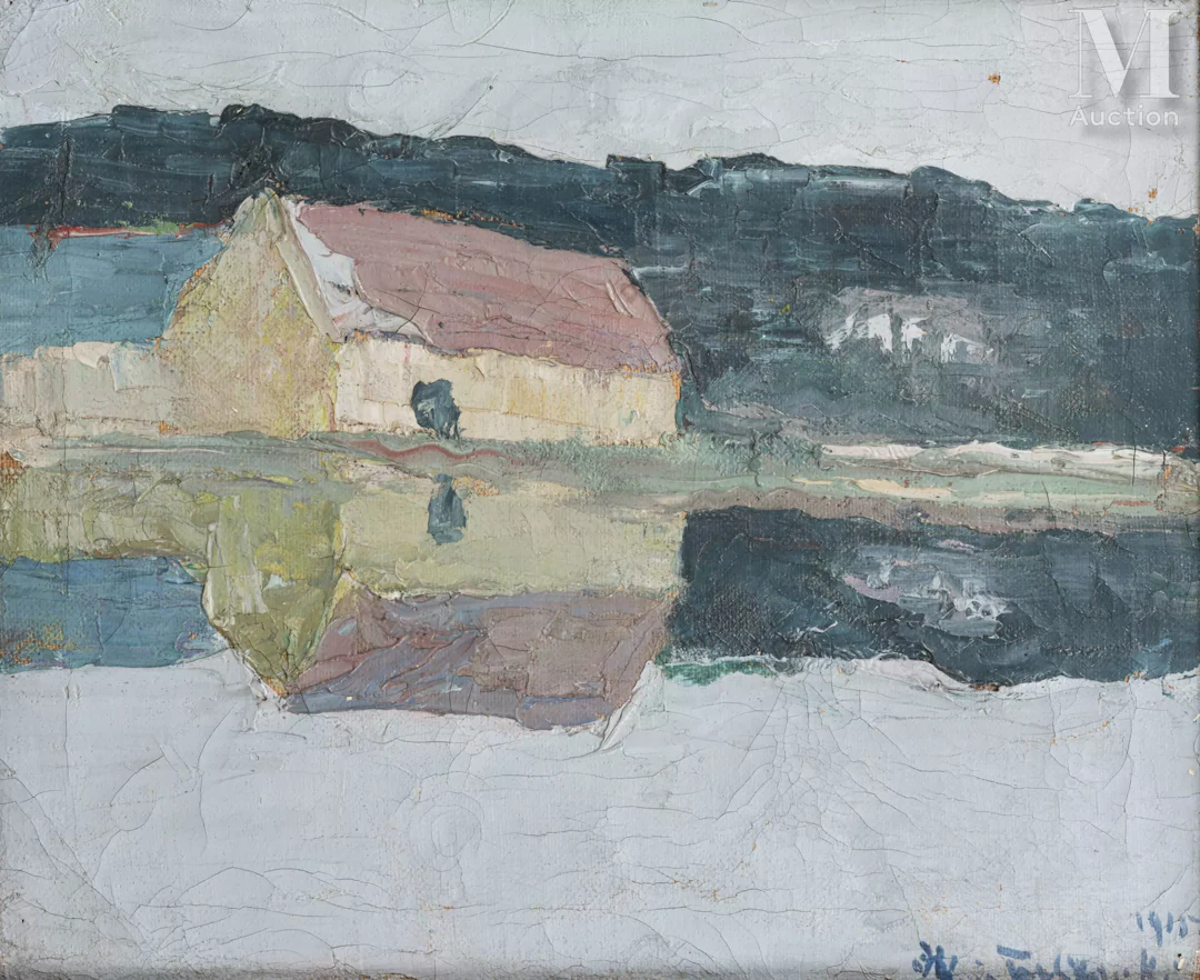 Wladimir de TERLIKOWSKI (Poraj 1873-Paris 1951) Maison au bord de