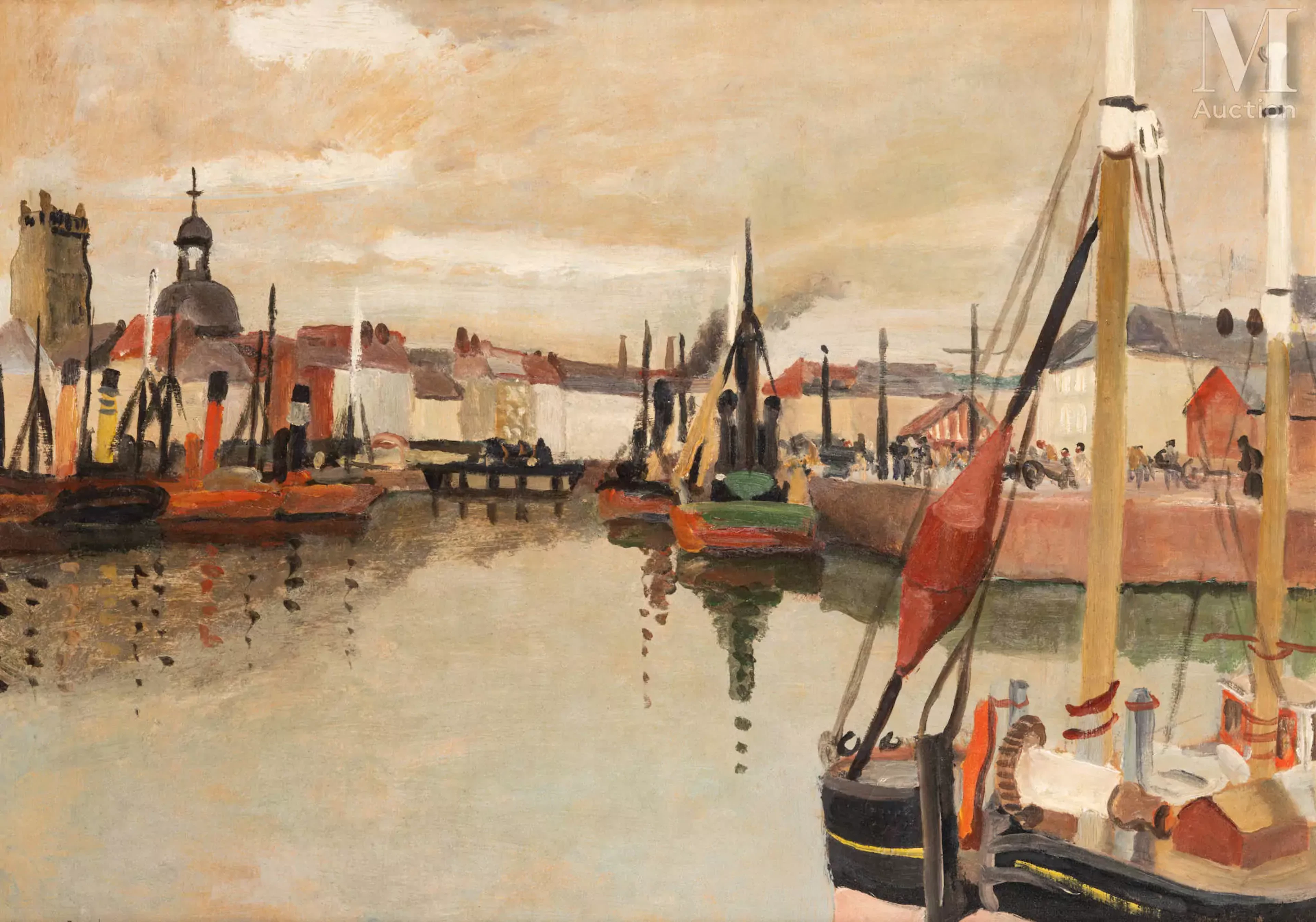 Robert Henri PINCHON (1889-?) Le port de La Rochelle