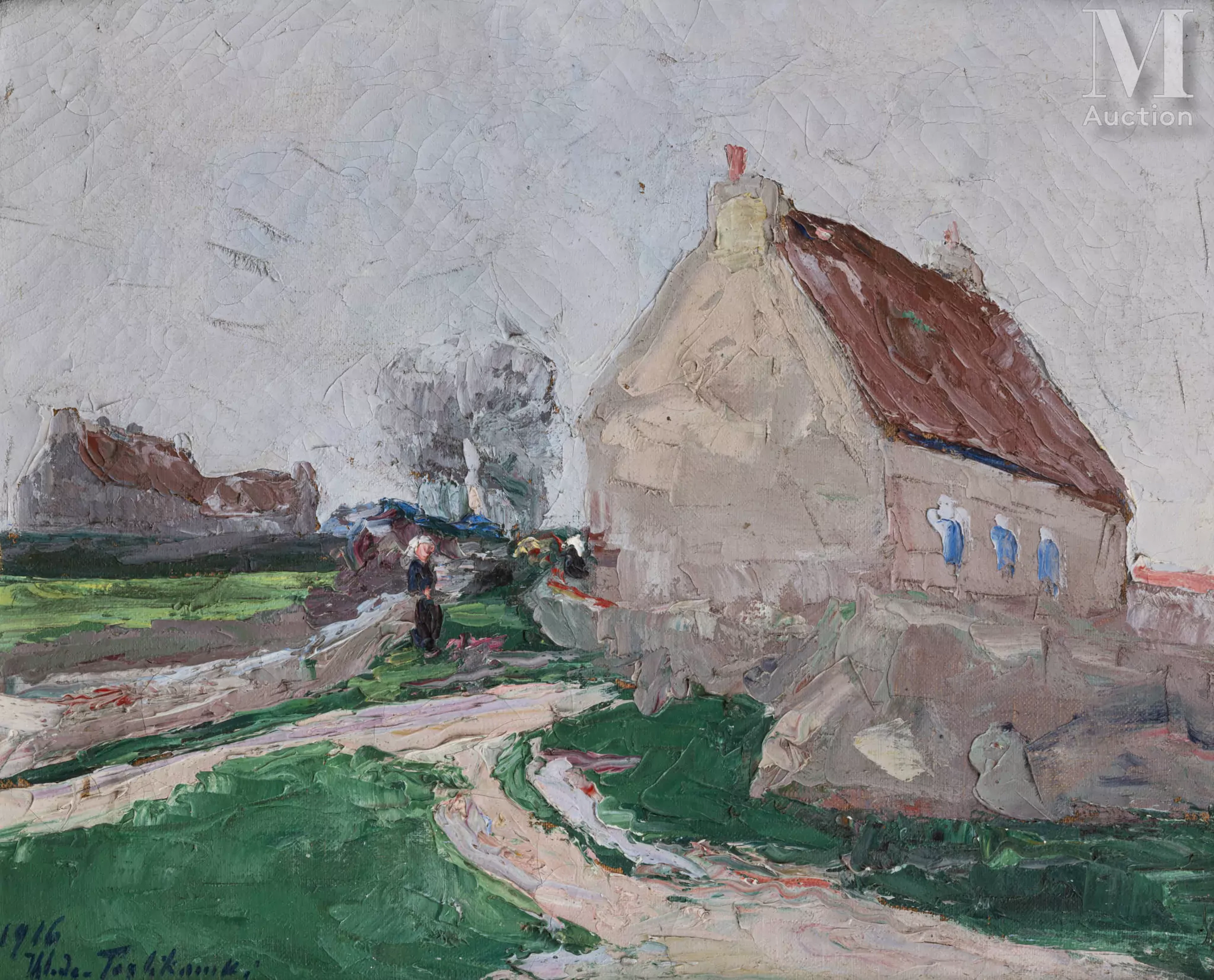 Wladimir de TERLIKOWSKI (Poraj 1873-Paris 1951) Maison bretonne, Morbihan