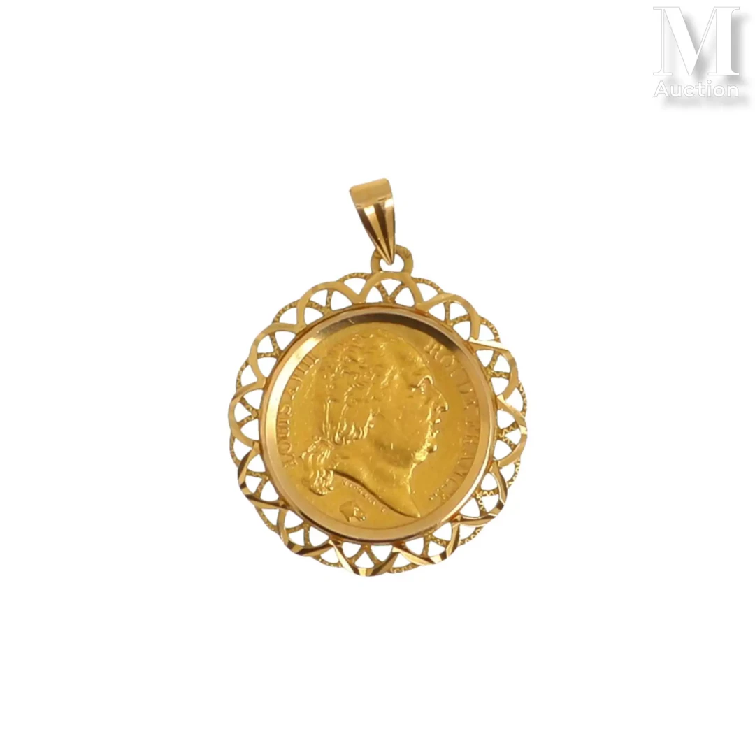 Pendentif pièce 20 FF or