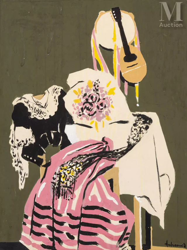 Michel ANDREENKO (Odessa 1894 – Paris 1982) Composition aux vêtements