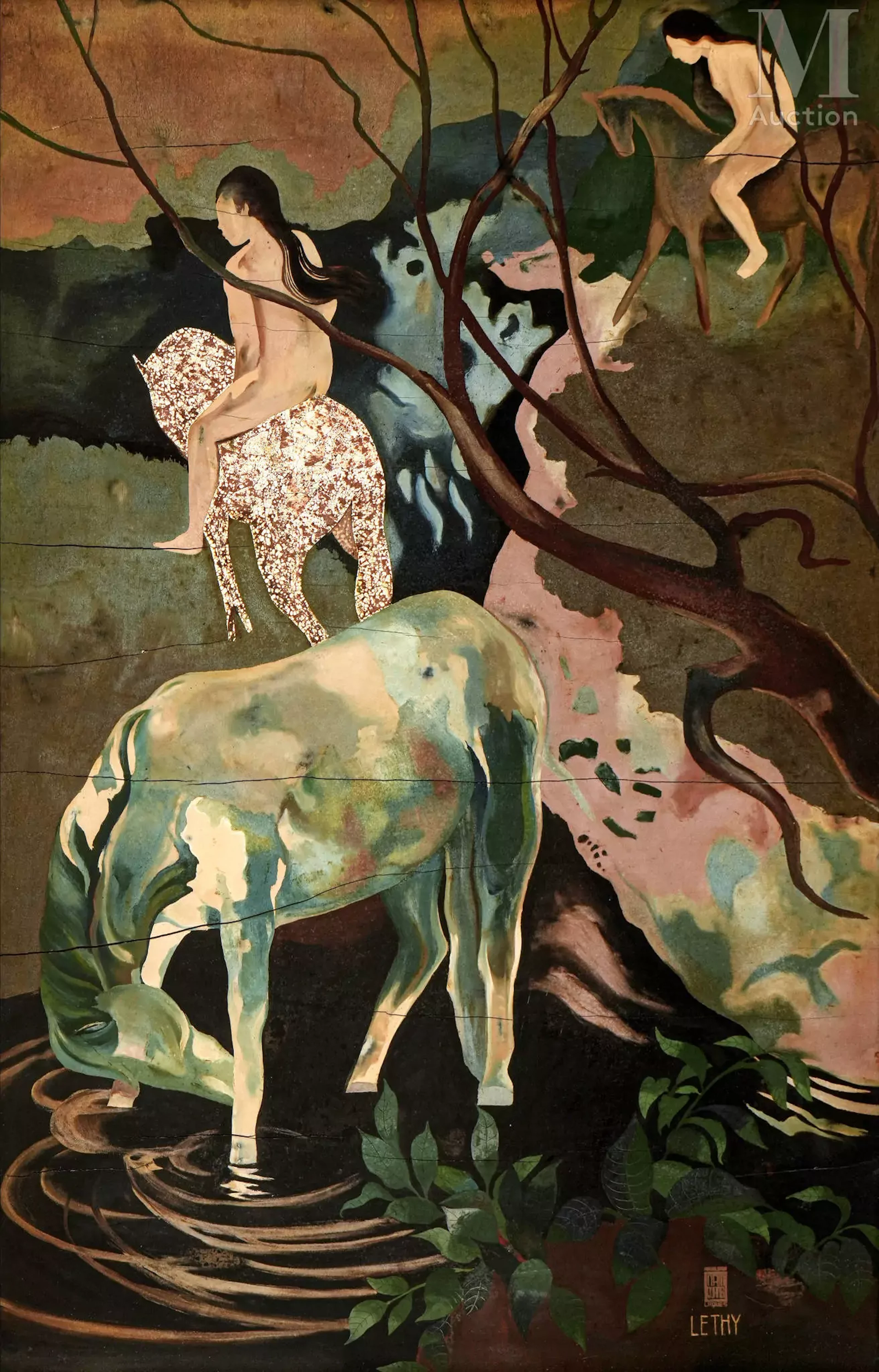 Ⓟ LE THY (1919-1961) "Le Cheval Blanc"