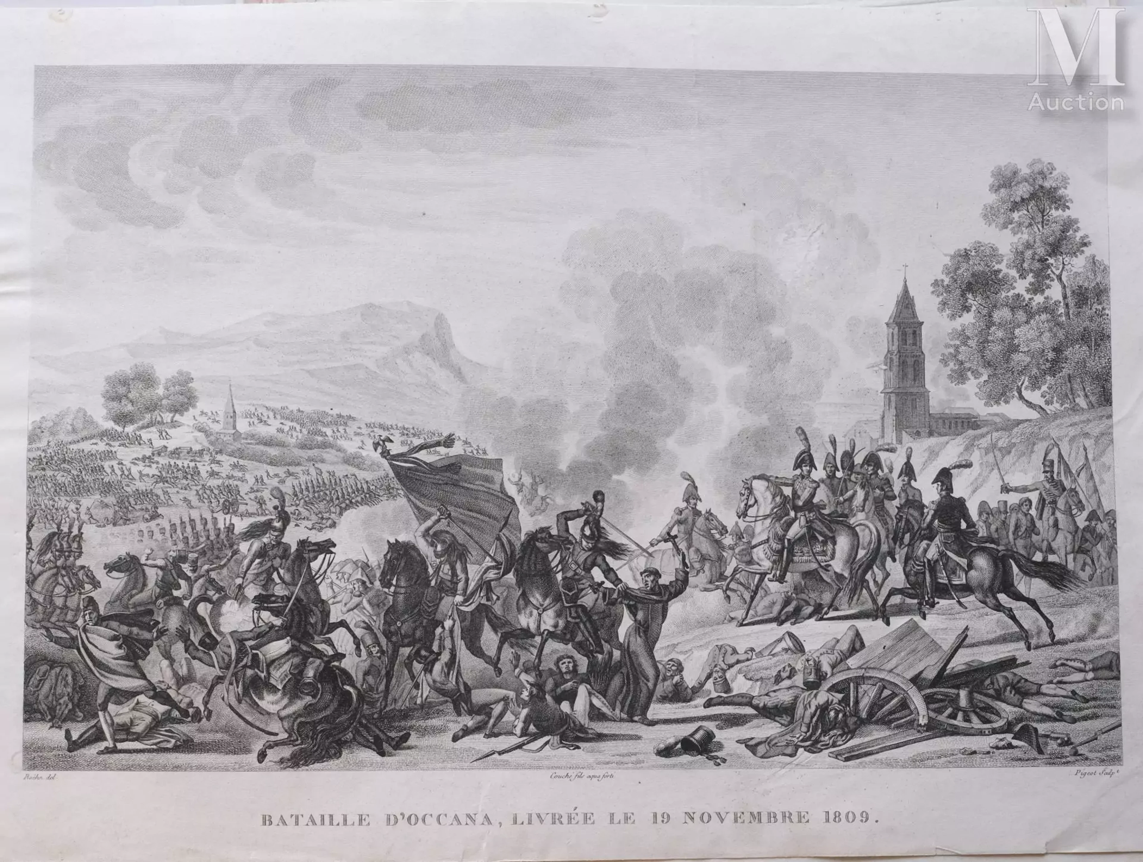 Ensemble de vingt-deux gravures relatant les batailles de NAPOLÉON I