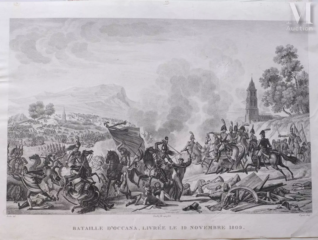 Ensemble de vingt-deux gravures relatant les batailles de NAPOLÉON I