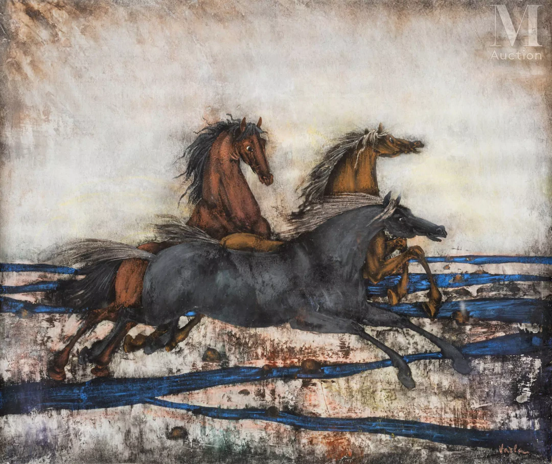VARLAMICHIVILI Félix dit VARLA (Kutaisi 1903 - Paris 1986) Chevaux au galop