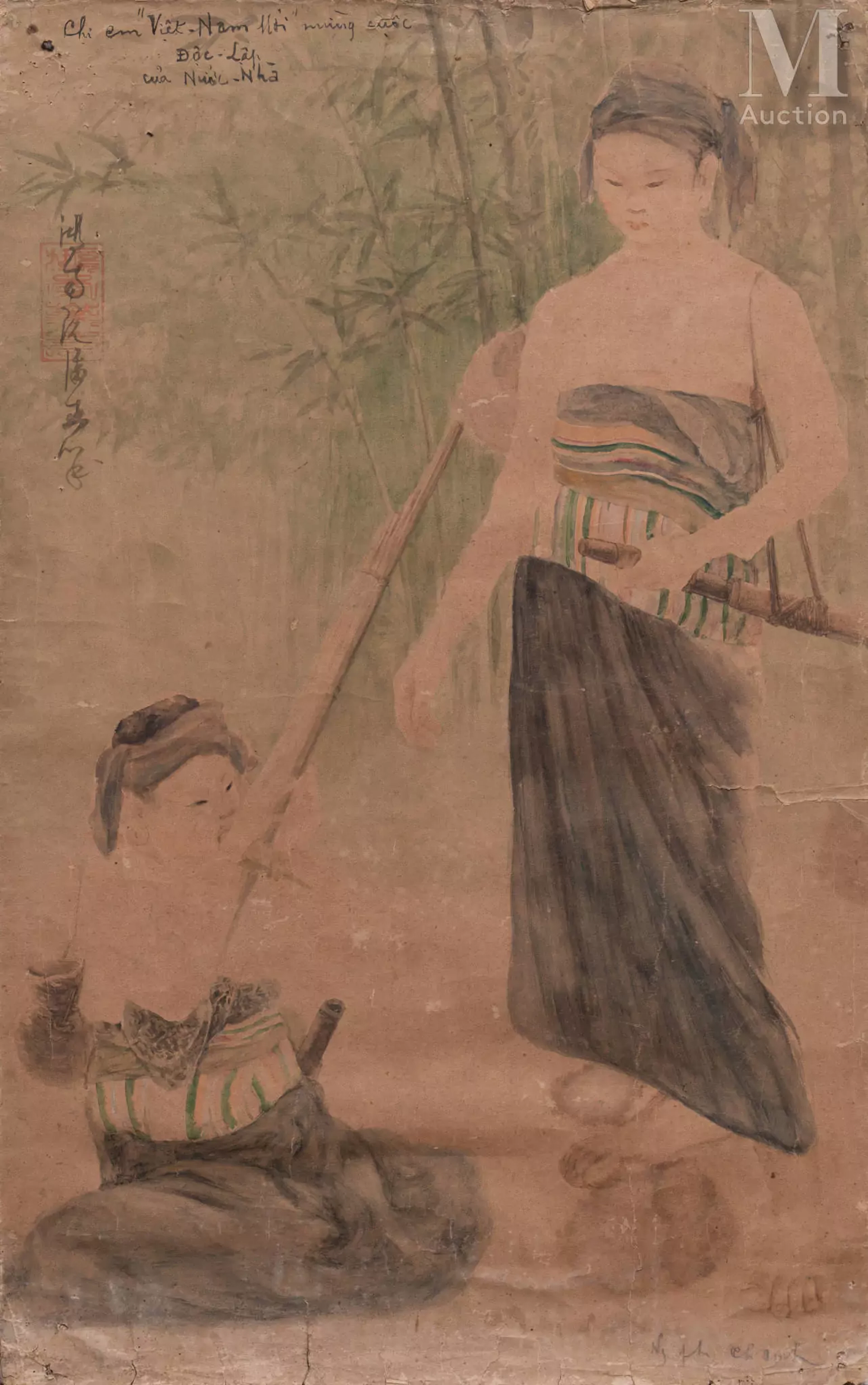 Ⓗ NGUYEN PHAN CHANH (1892 - 1984) "Les sœurs du "Nouveau Vietnam"