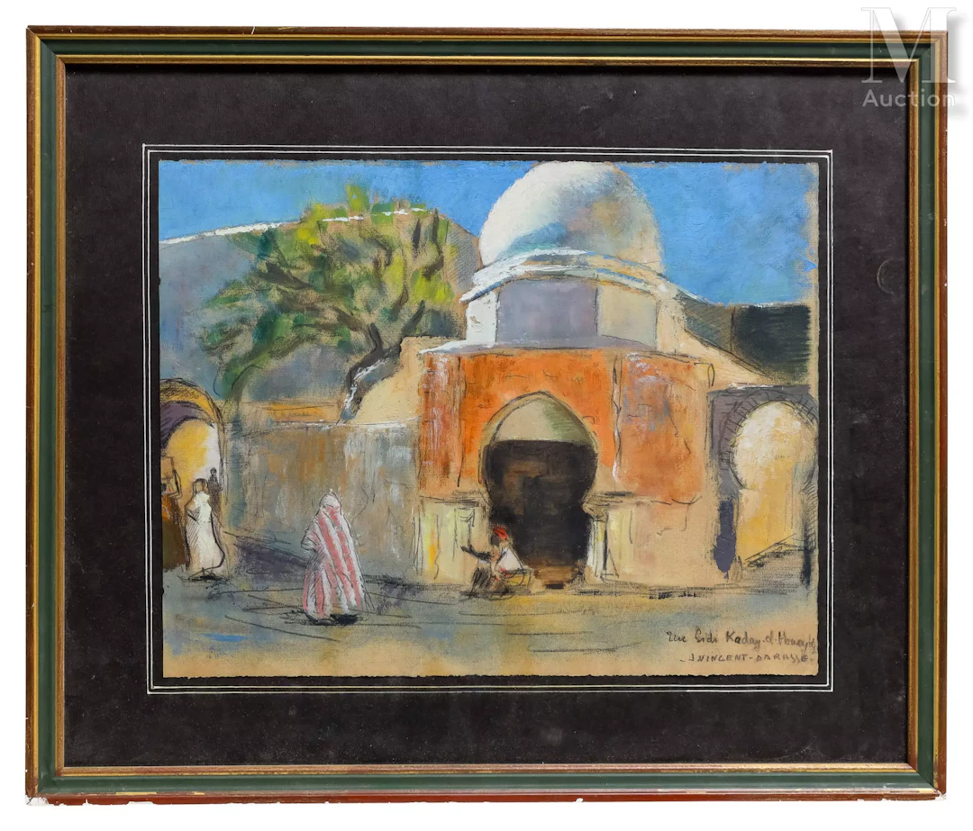 Jean VINCENT-DARASSE (1901-1983) Rue Sidi Kaday El Houaydj (Tunis) Mosquée