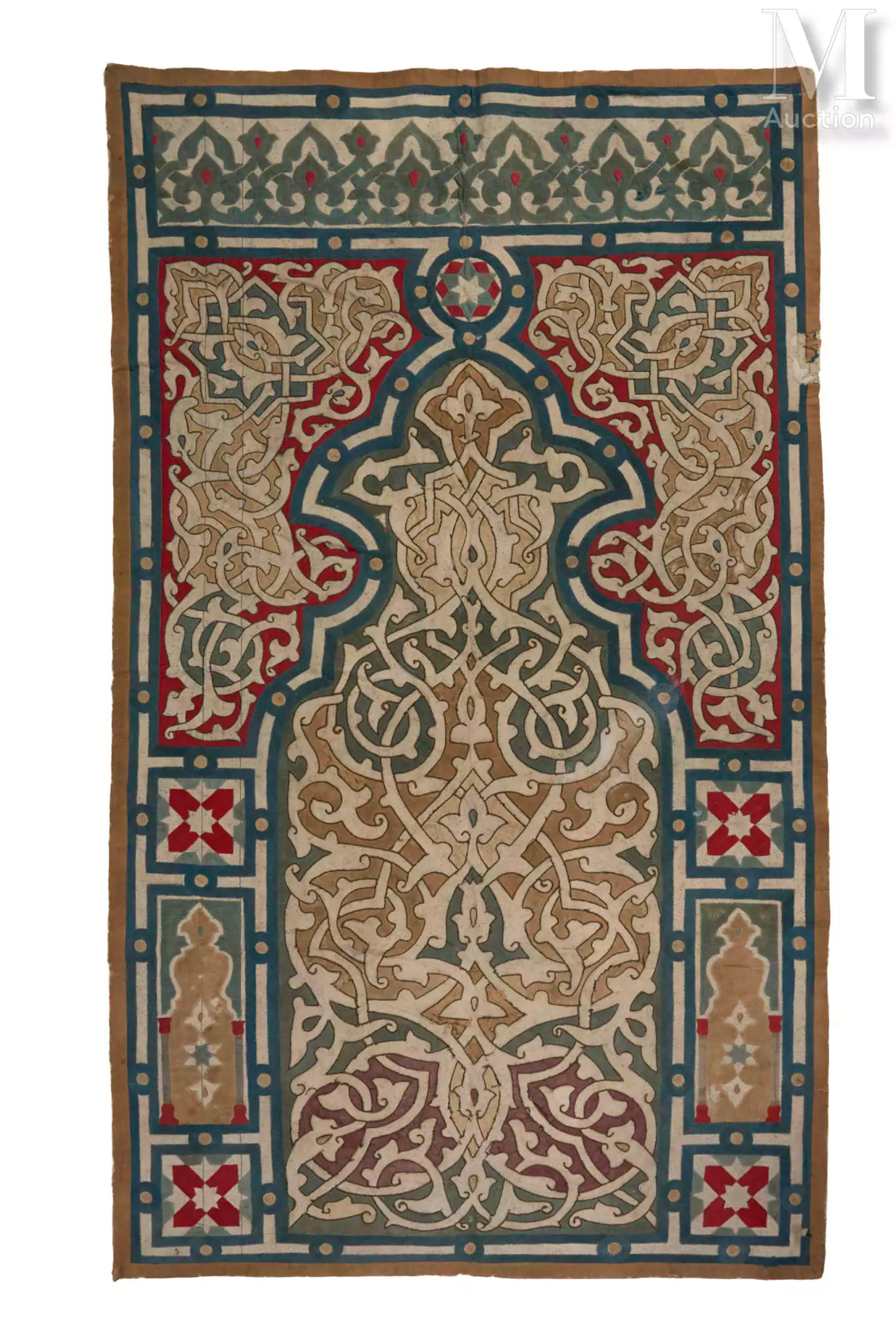 Tenture khédiviale (Khayamiya) à mihrab Égypte, fin du XIXᵉ siècle