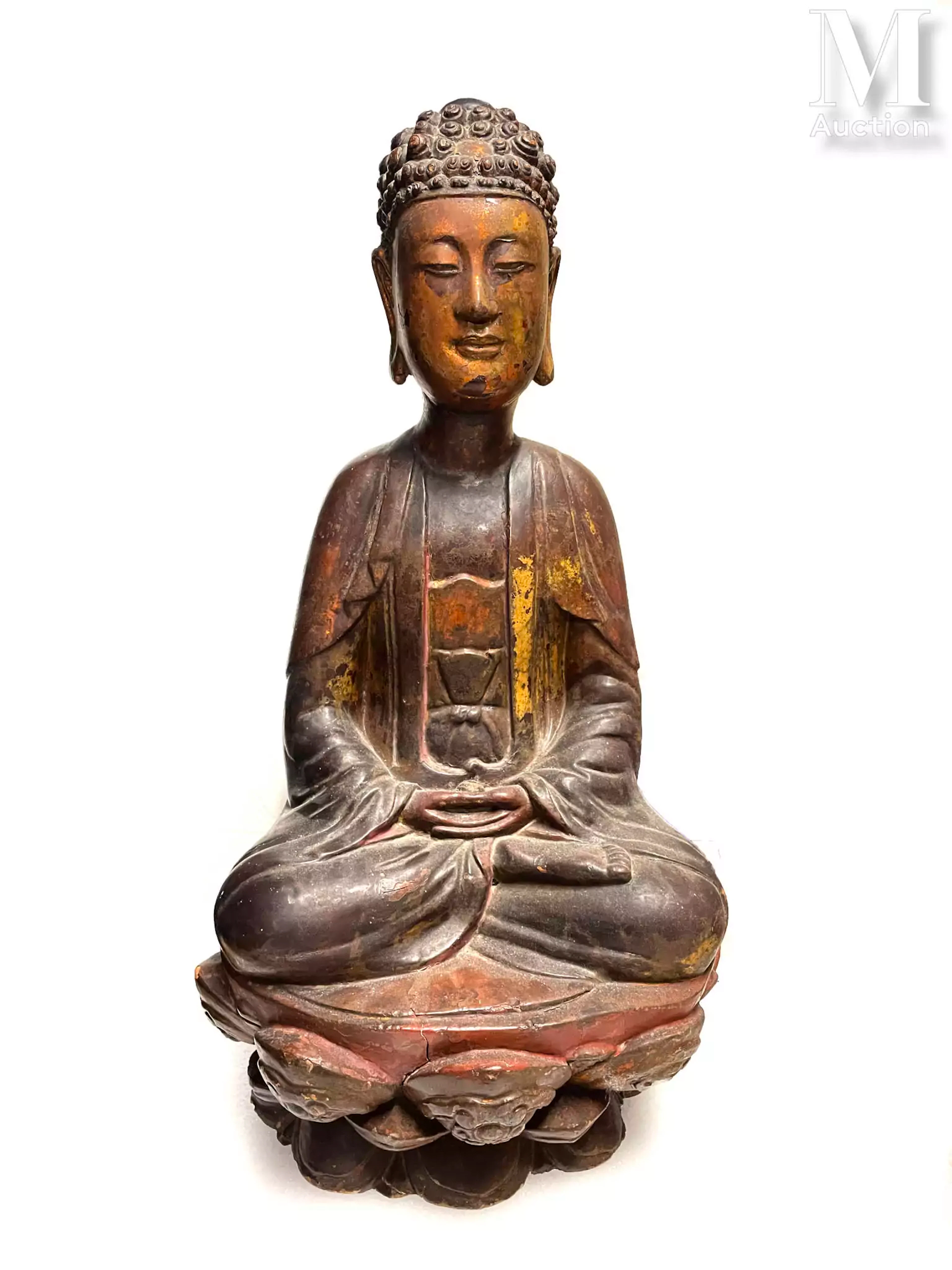 VIETNAM, XIXème siècle Sculpture en bois laqué et doré