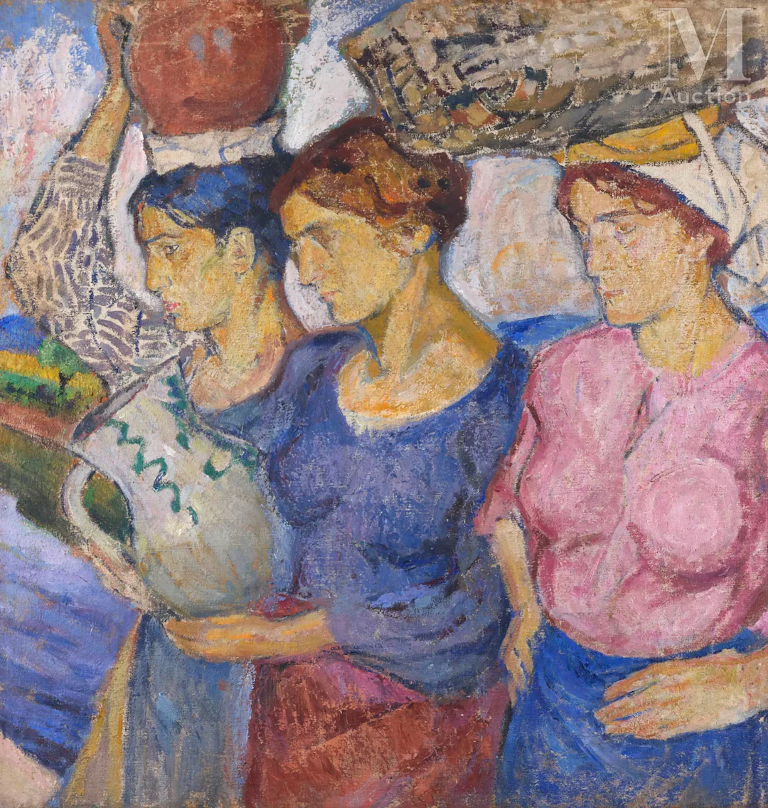 Mela MUTER (Varsovie 1876 - Paris 1967) Femmes sur les bords du Rhône