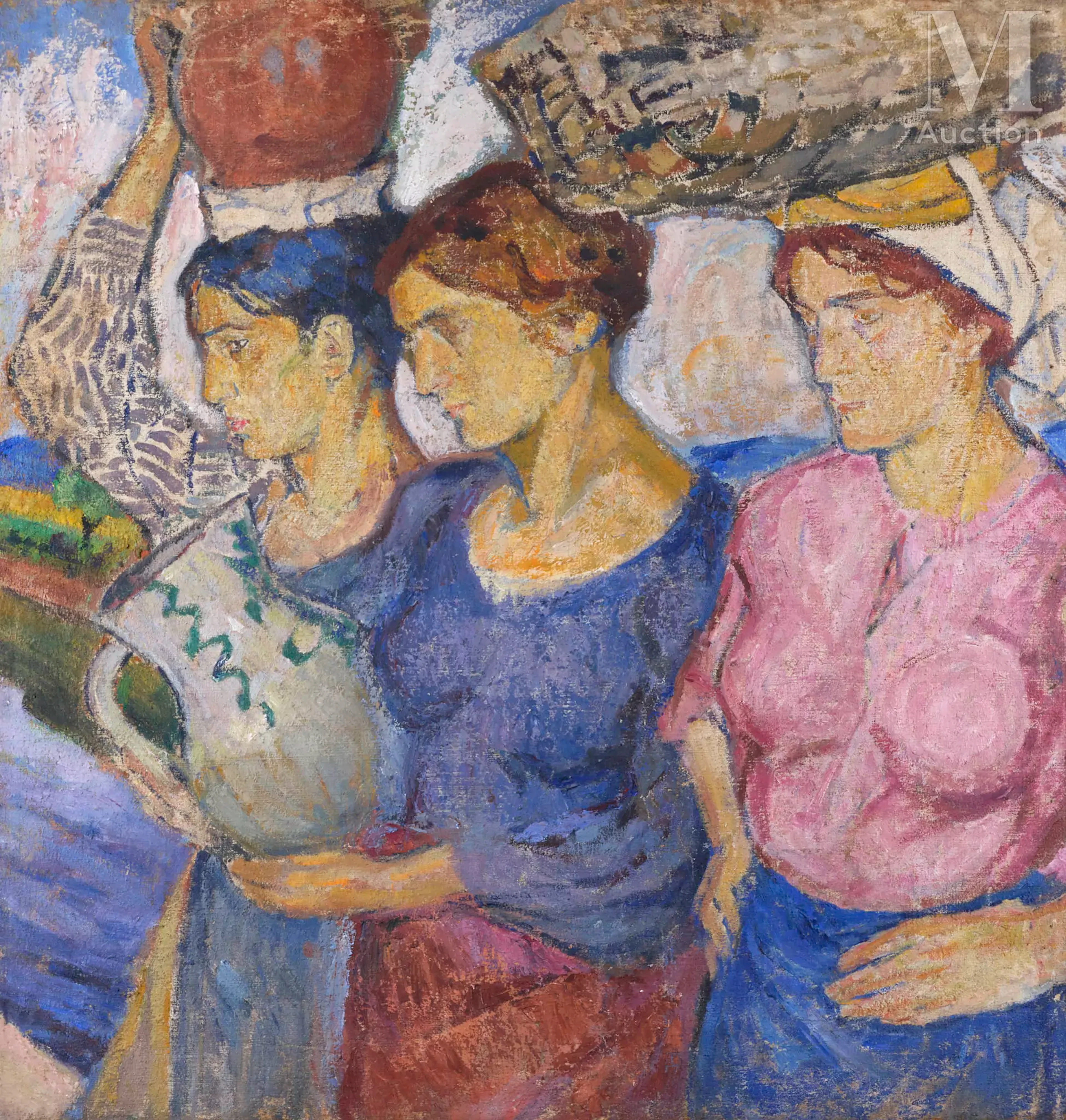 Mela MUTER (Varsovie 1876 - Paris 1967) Femmes sur les bords du Rhône