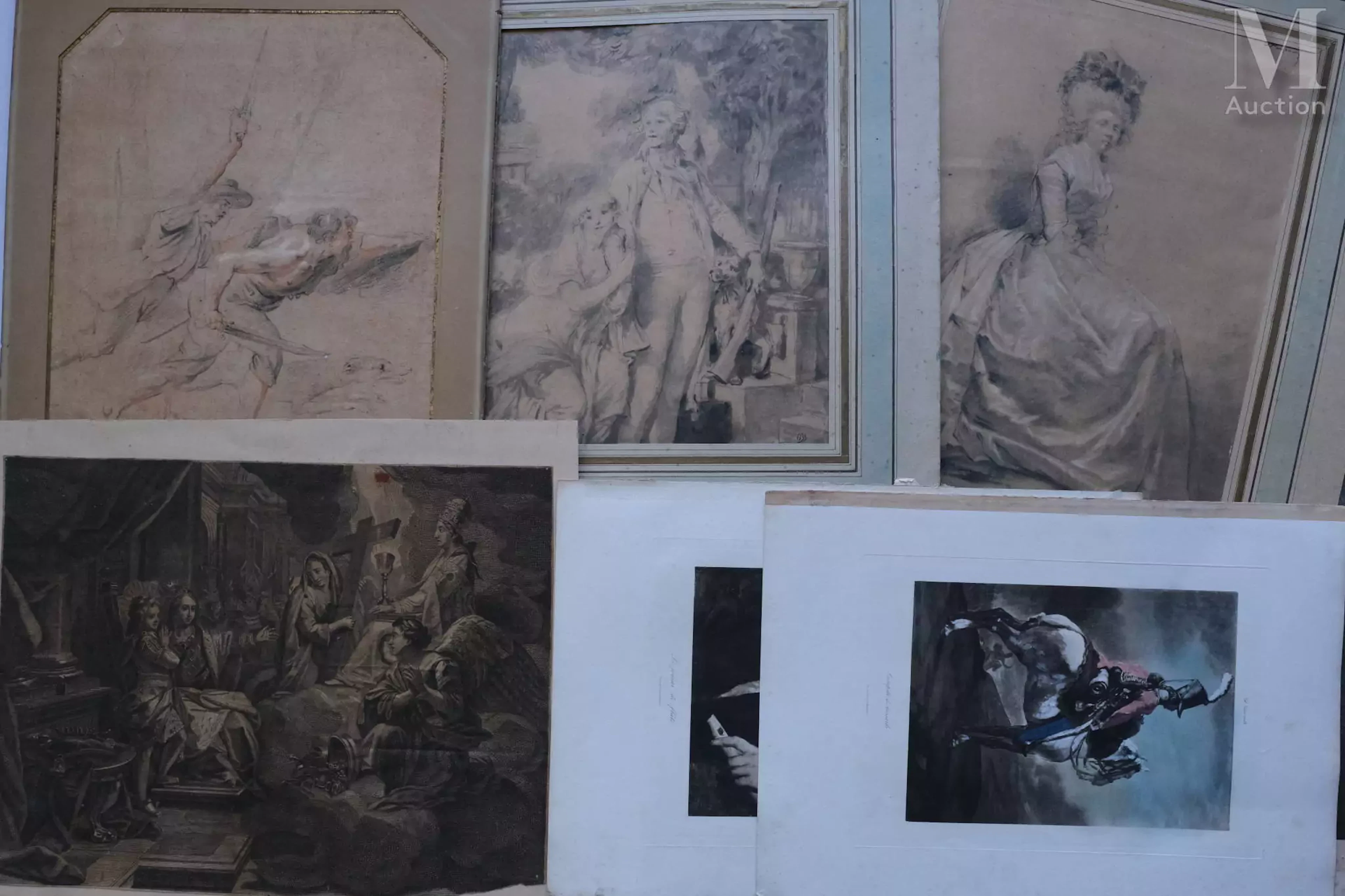 Ensemble de quarante-quatre gravures, 19 et 20ème siècles