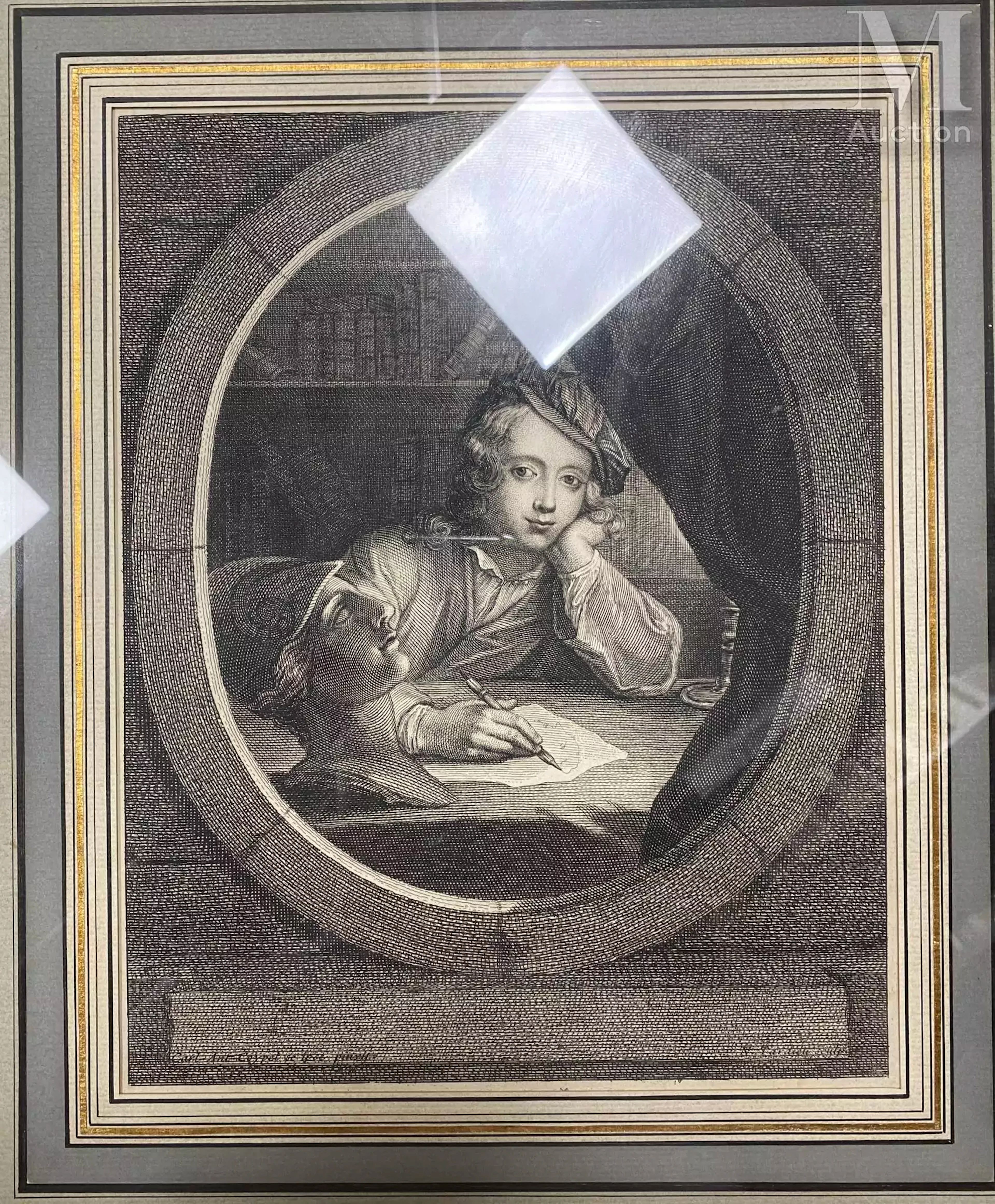 D'après Charles Antoine COYPEL - N. TARDIEU Portrait de Charles Antoine