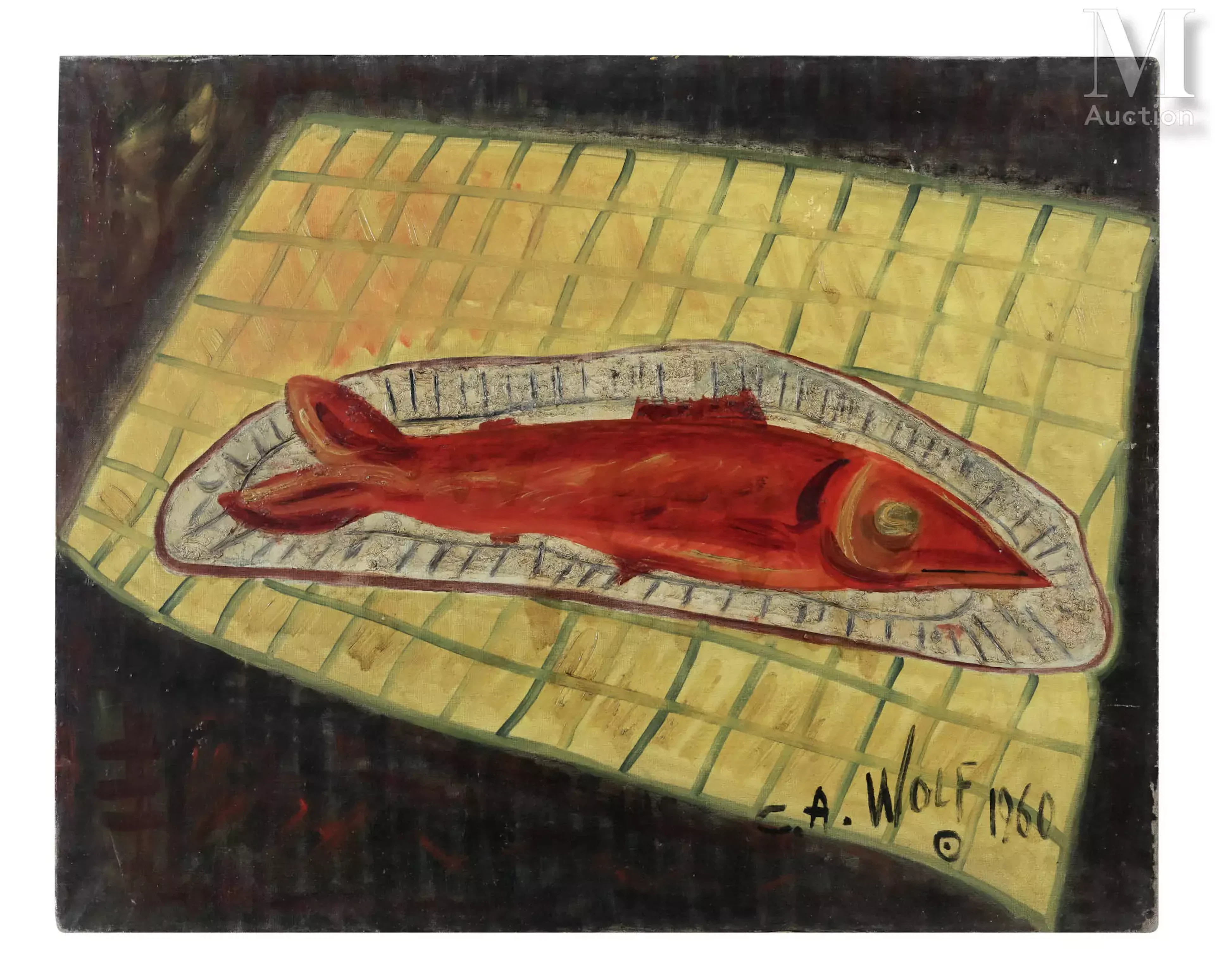 C. A. WOLF Plat de poisson, 1960
