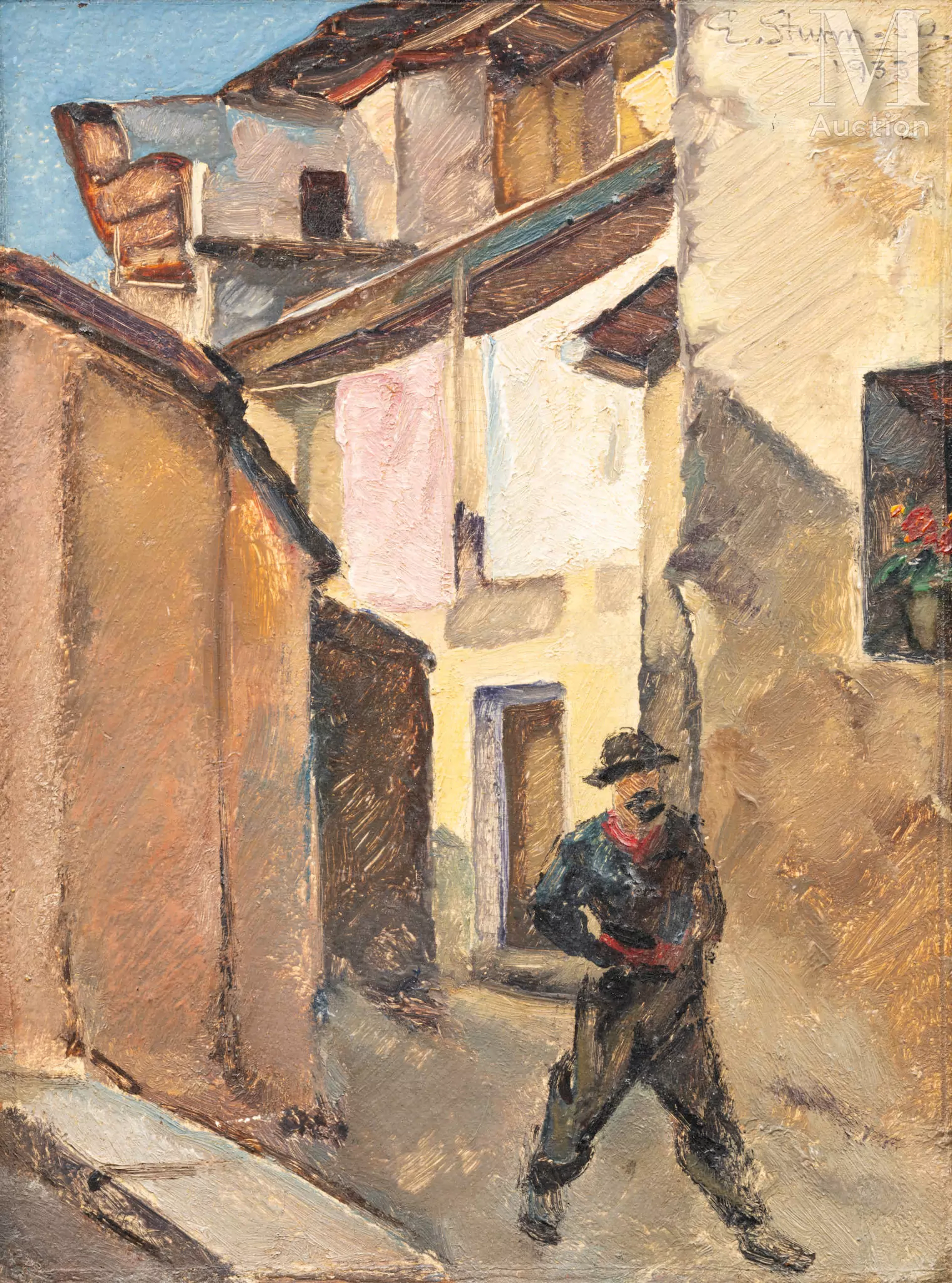 Egge STURM-SKRLA (1894-1943) Paysage animé