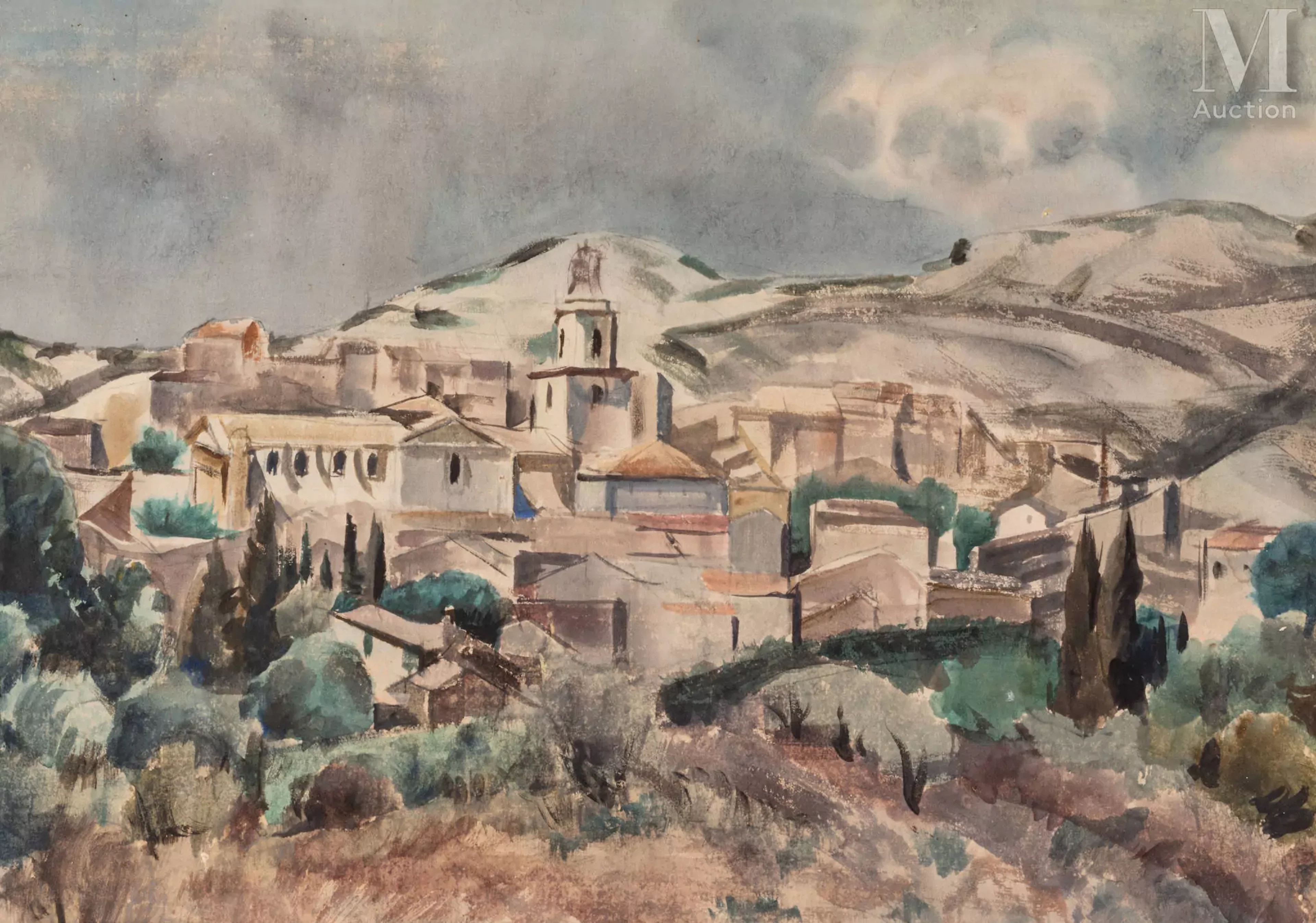 Willy EISENSCHITZ (Vienne 1889 - Paris 1974) Village de Provence