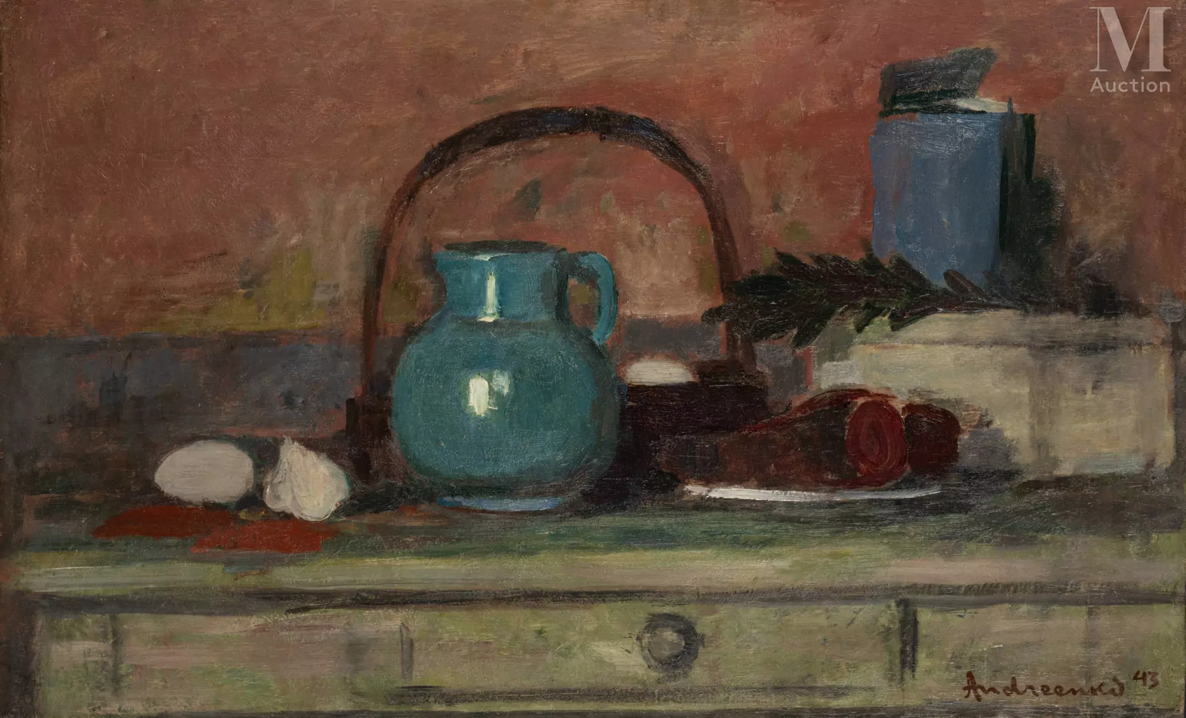 Michel ANDREENKO (Odessa 1894 – Paris 1982) Composition au pichet bleu