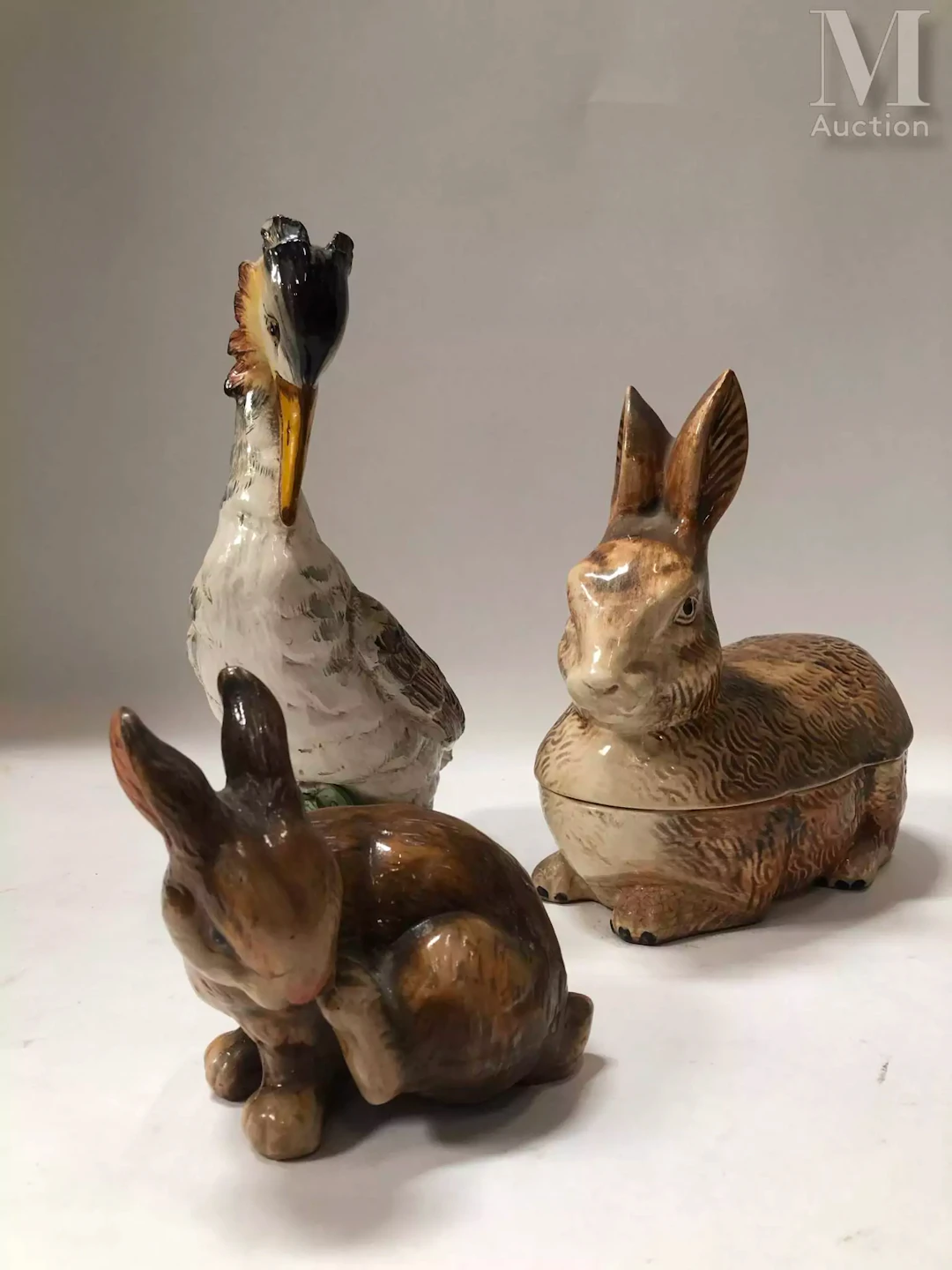 Lot d'animaux en terre cuite vernissée