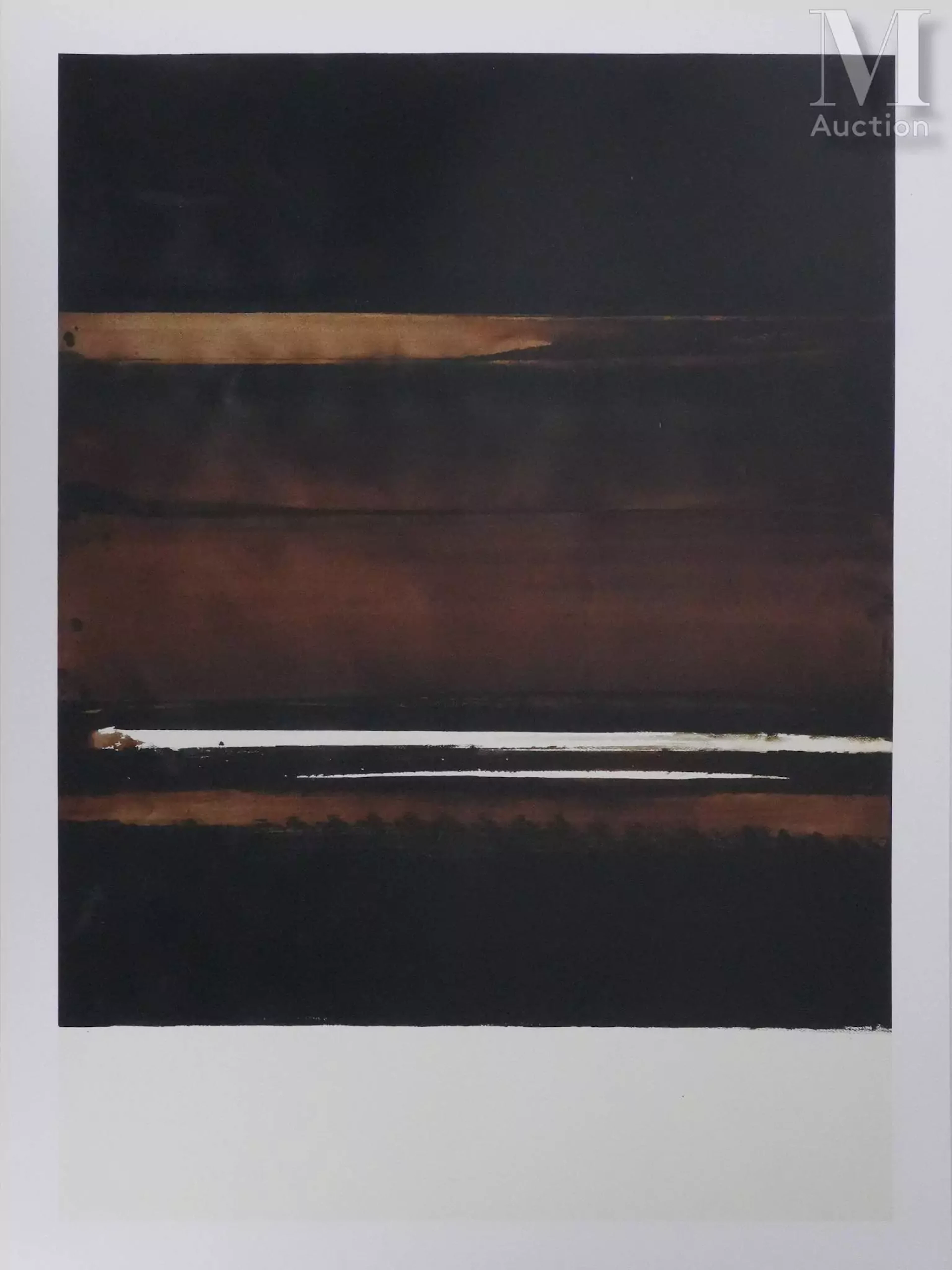 SOULAGES Pierre Brou de noix sur papier 2003