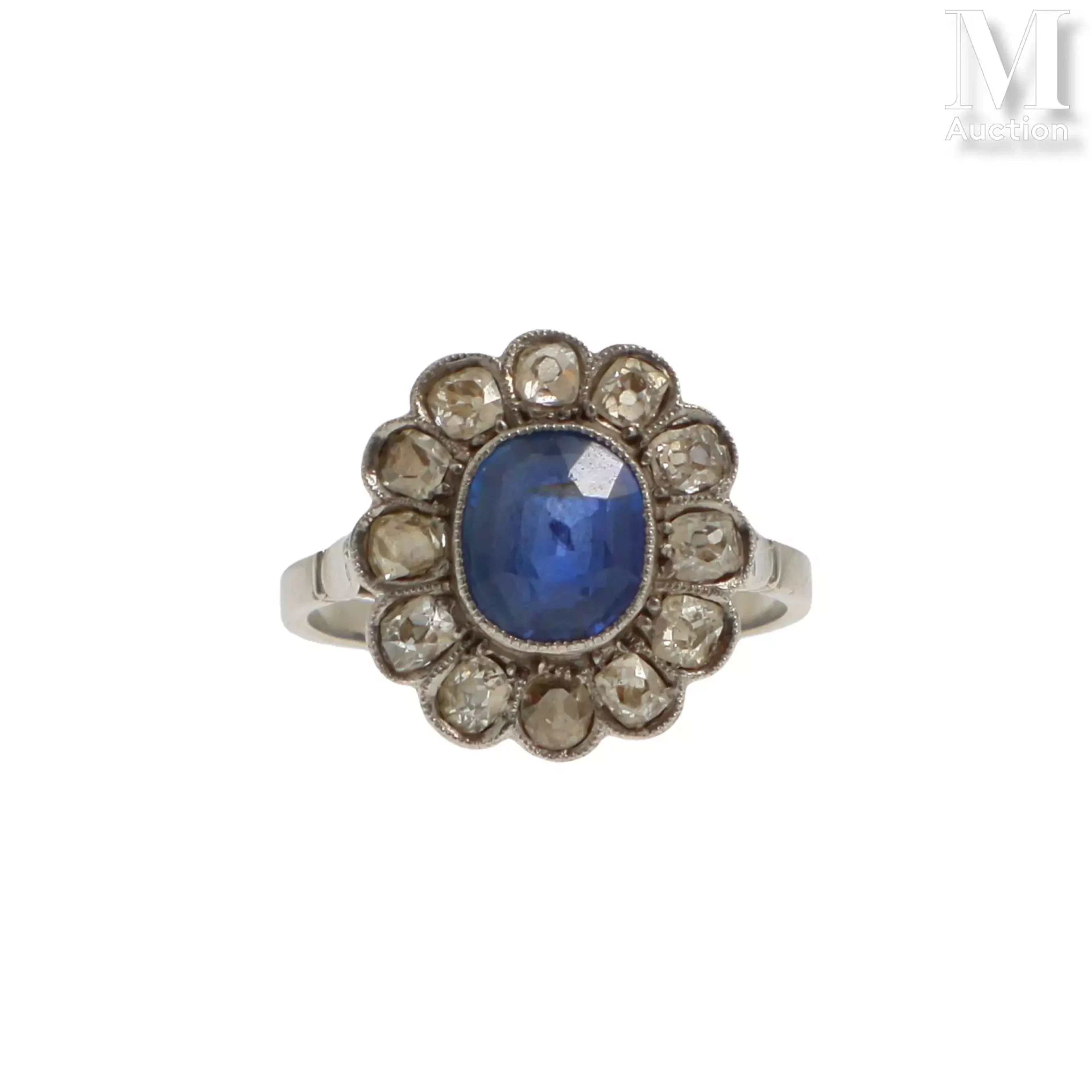 Bague marguerite saphir
