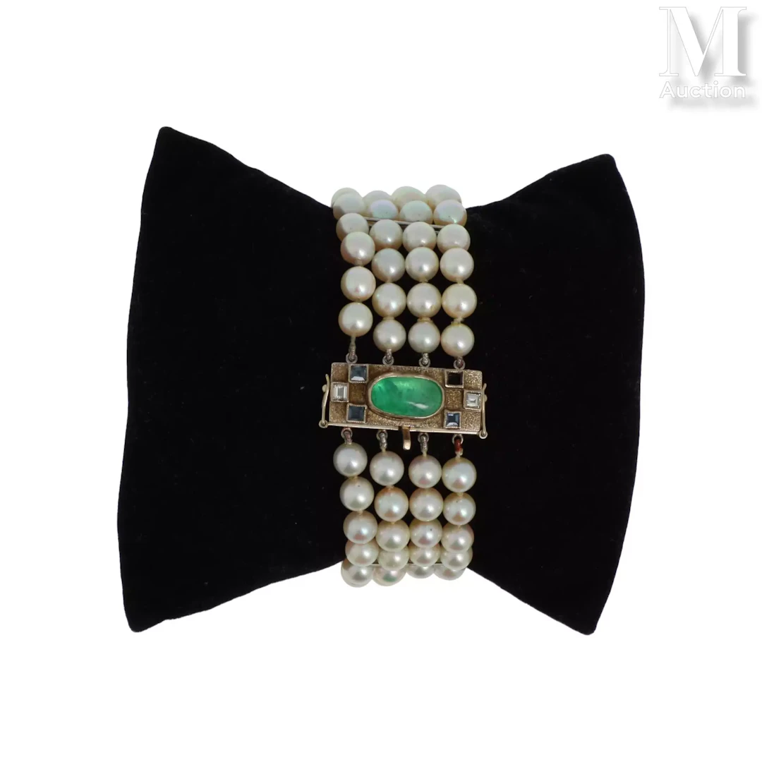 Bracelet perles émeraude