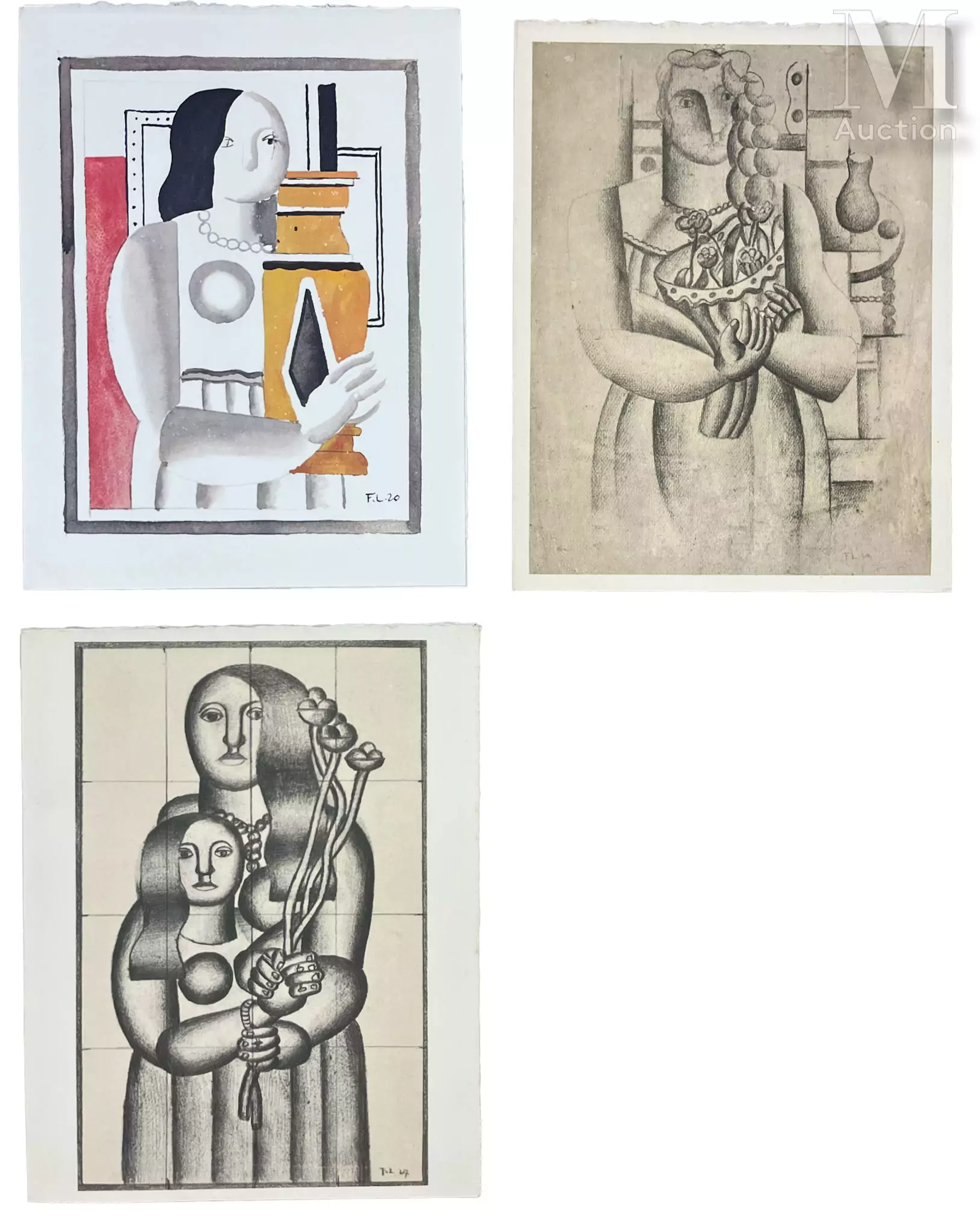 Fernand LÉGER (1881-1955) (d’après) Trois cartons d’invitation