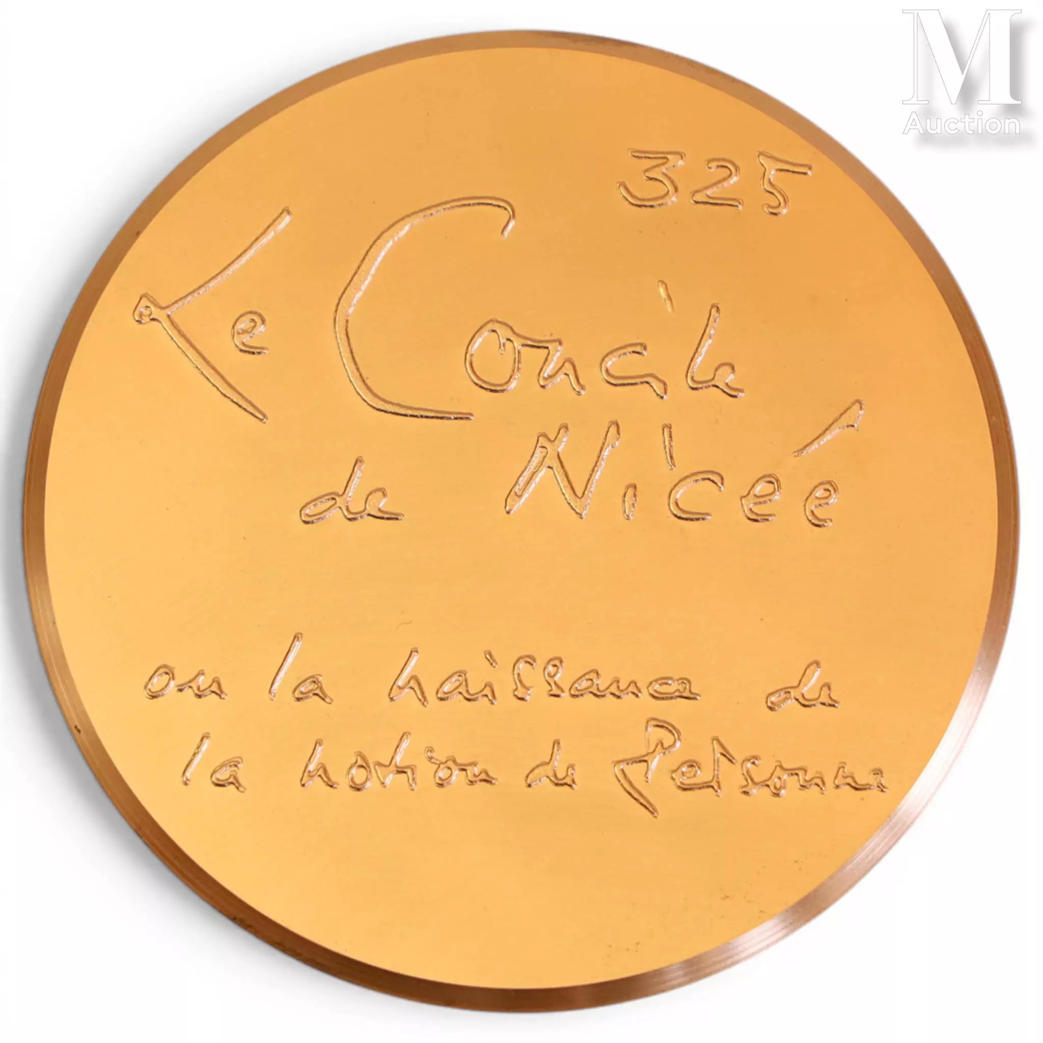 MATHIEU Georges (1921-2012) Médaille en bronze "Le Concile de Nicée