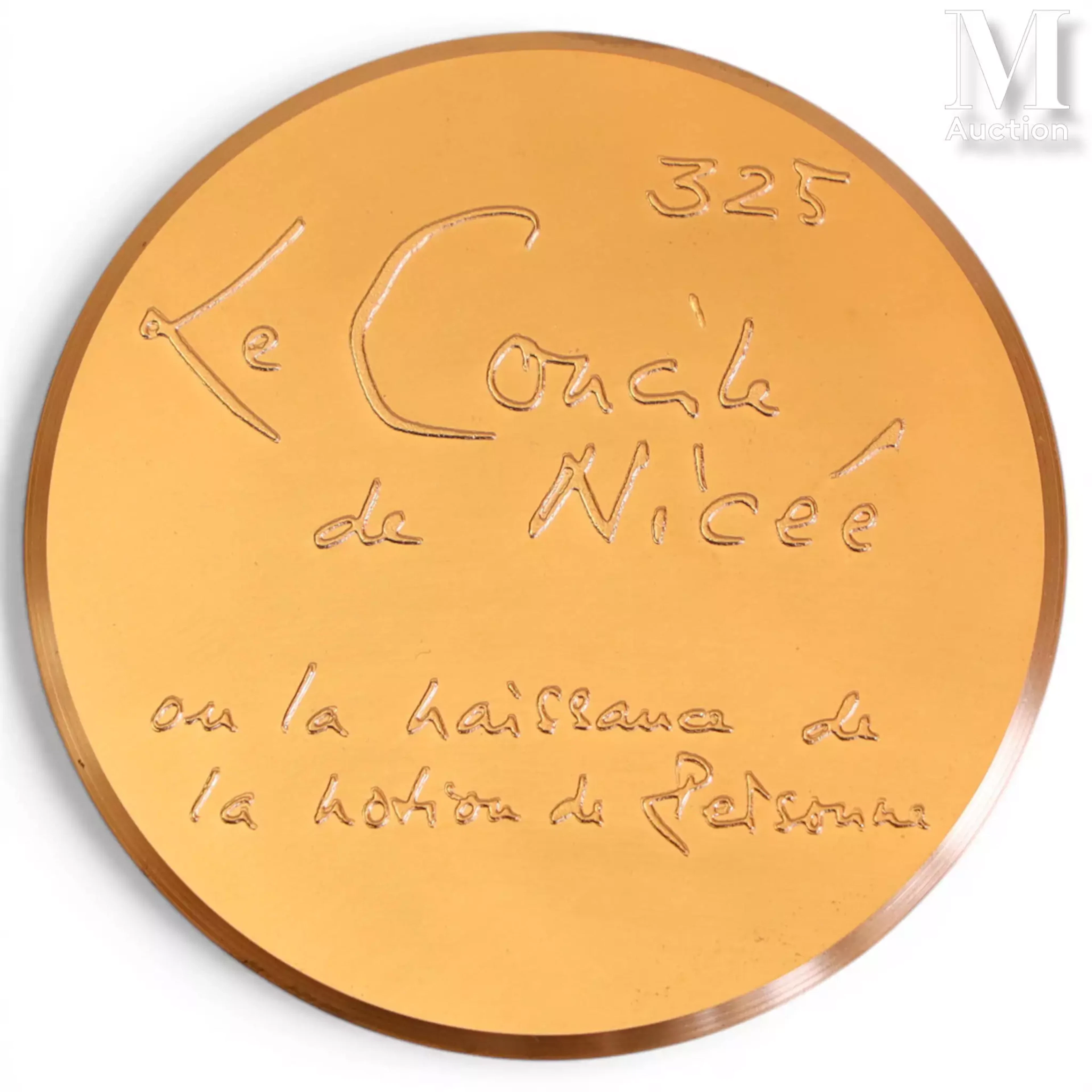 MATHIEU Georges (1921-2012) Médaille en bronze "Le Concile de Nicée