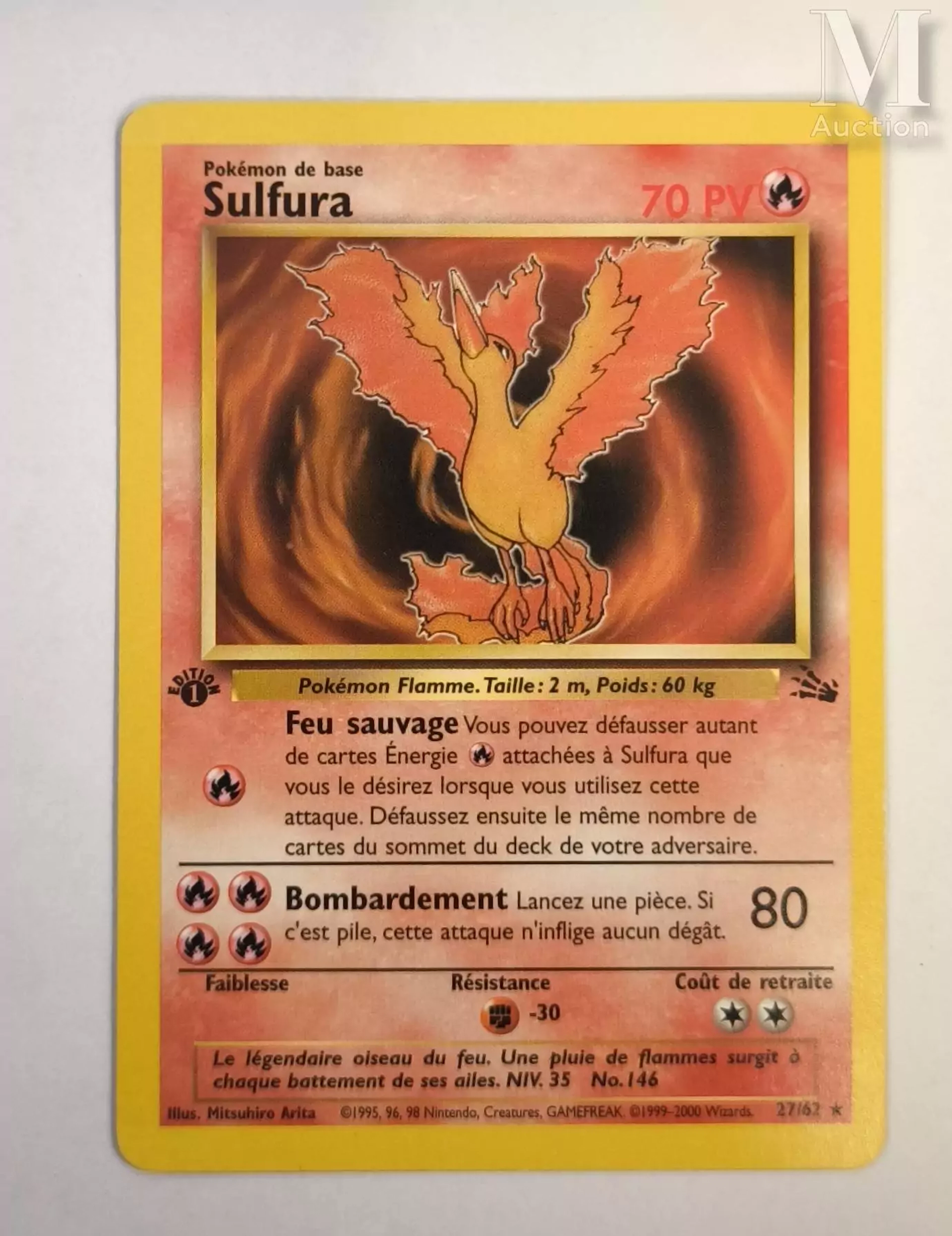 POKEMON Sulfura - Fossile - 27/62 - 1ère Edition