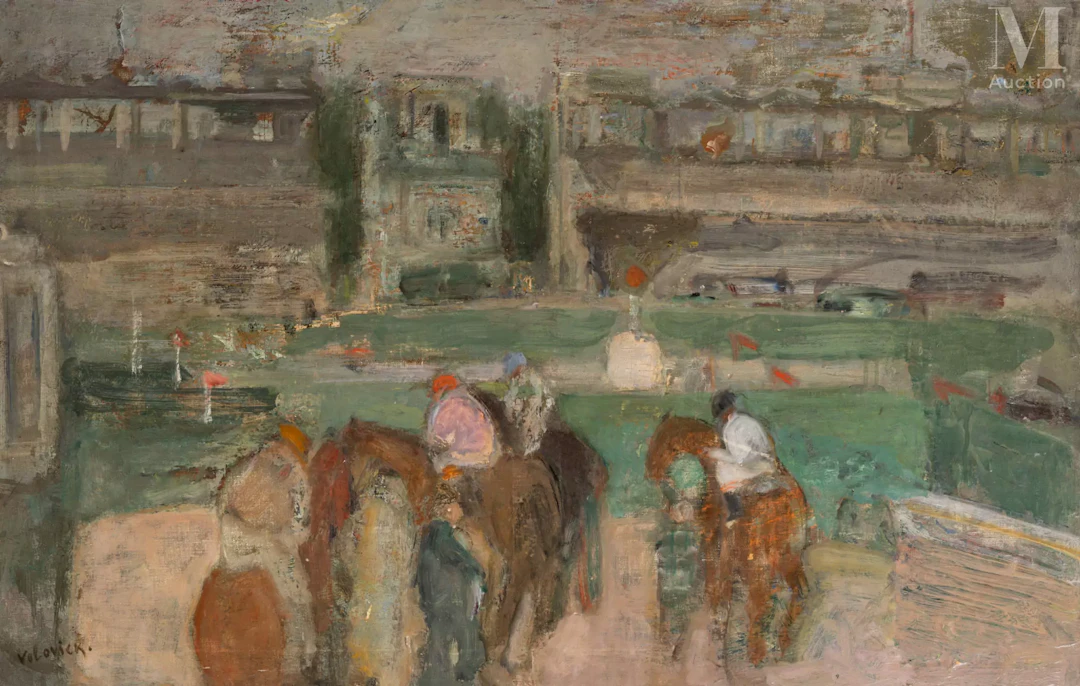 Lazare VOLOVICK (Krementchuk 1902 - Paris 1977) Jour de course à l'hippodrome