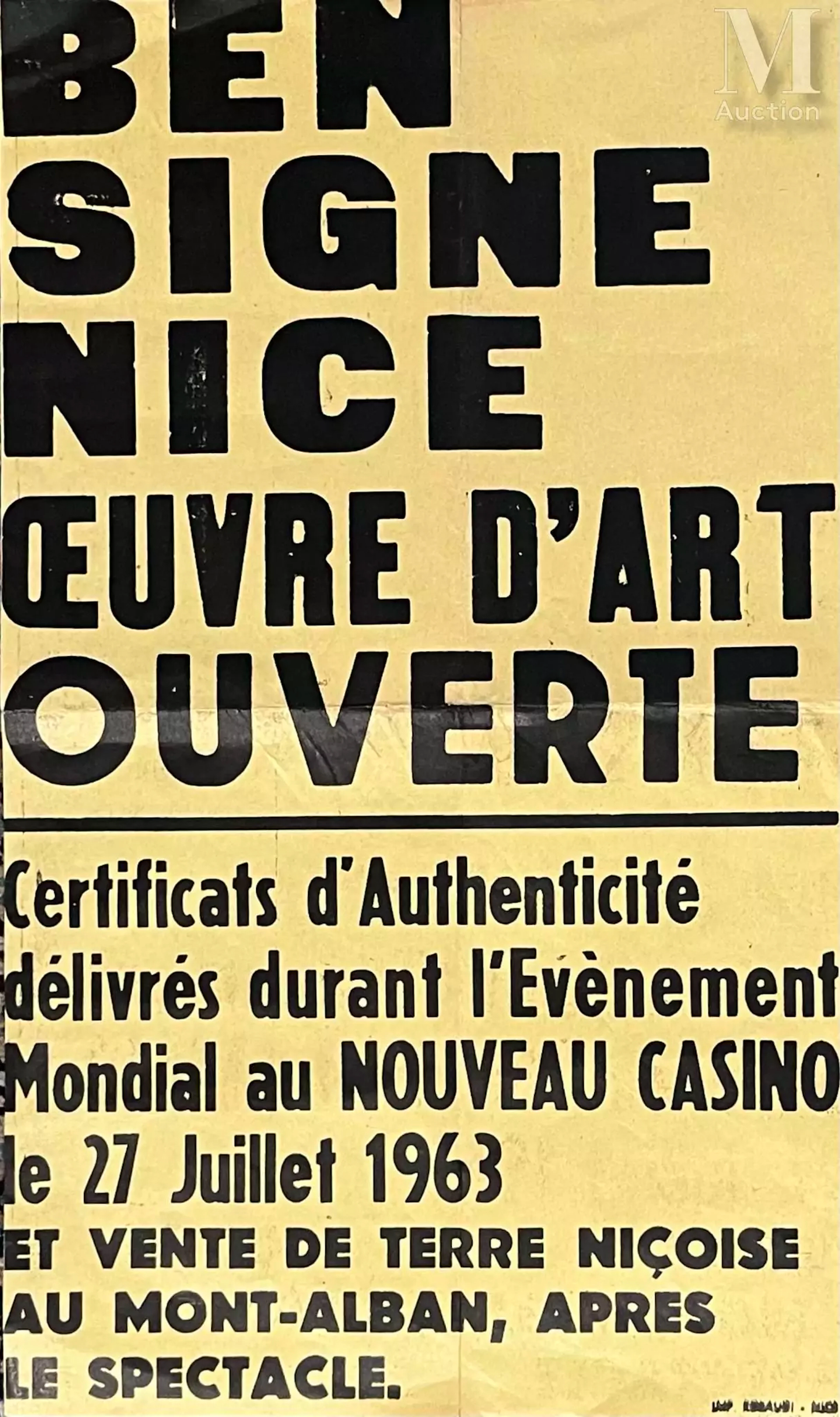 BEN (1935-2024) Ben signe Nice, 1963