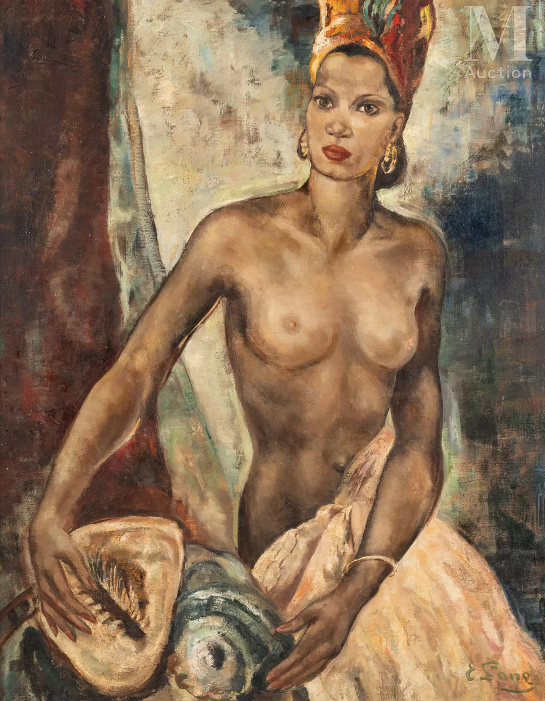 Evgenija ALEKSANDROVNA LANG (1890 - 1973) Femme aux coquillages