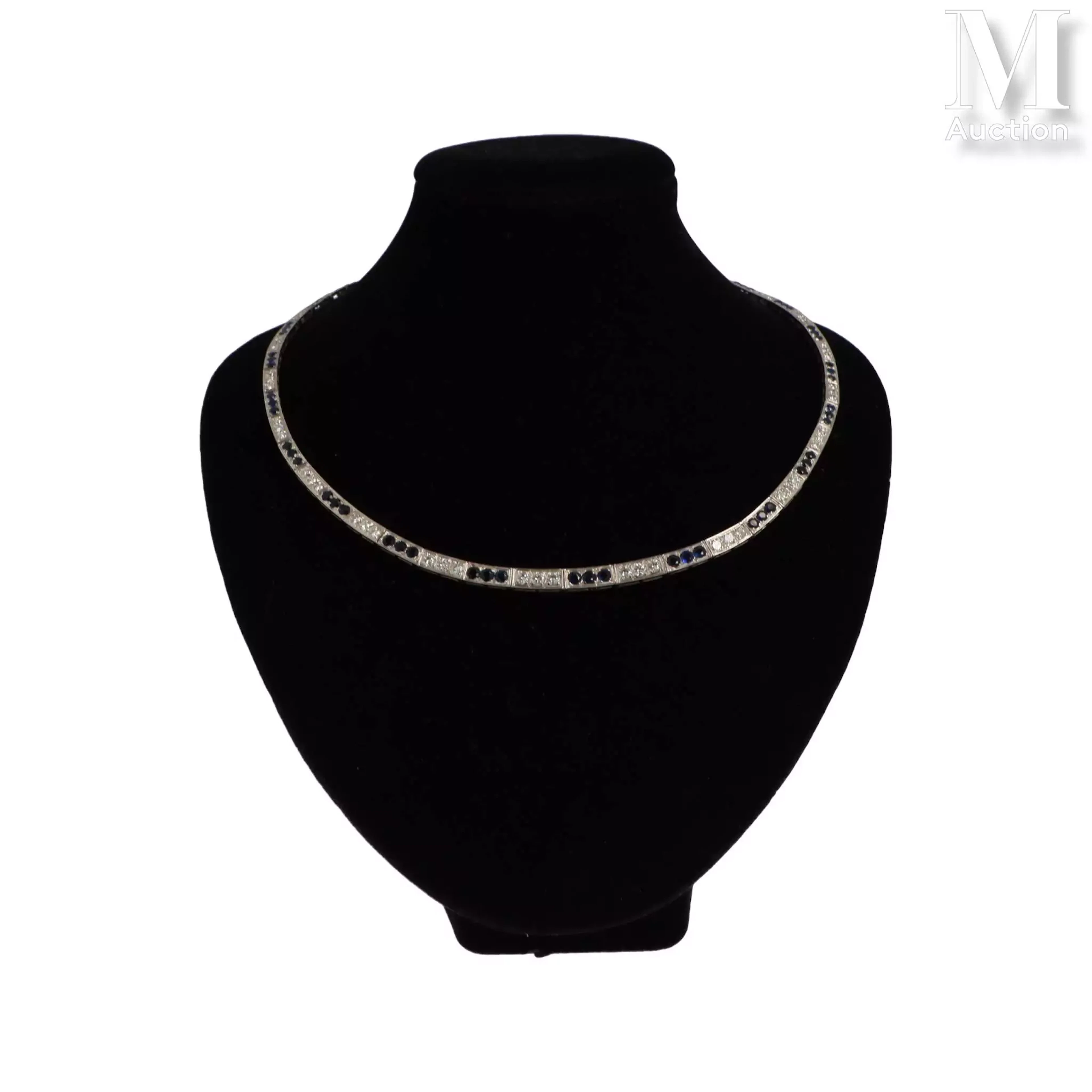 Ras de cou diamants saphirs
