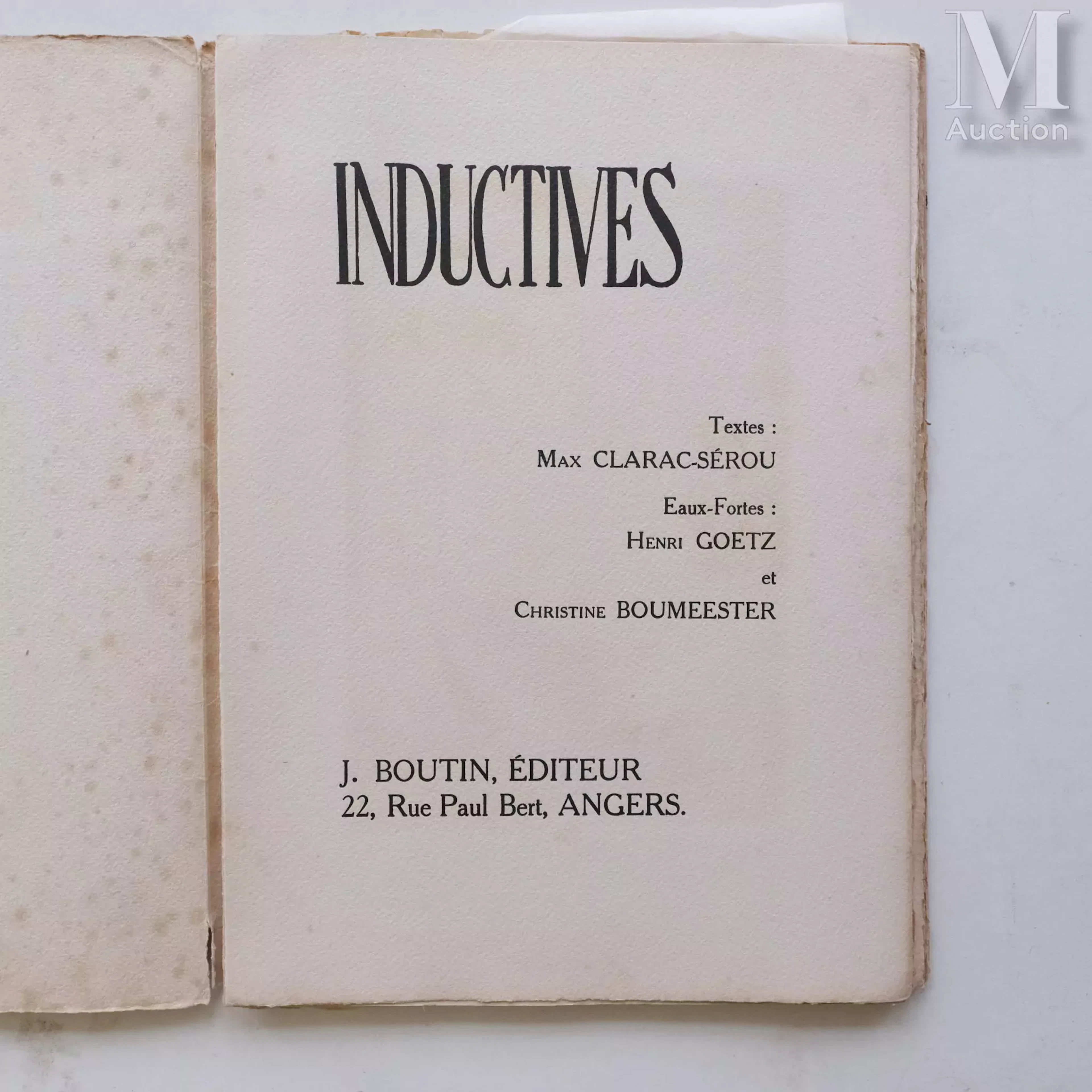 "Inductives". Eaux fortes : Henri GOETZ et Charles BOUMEESTER "Inductives"