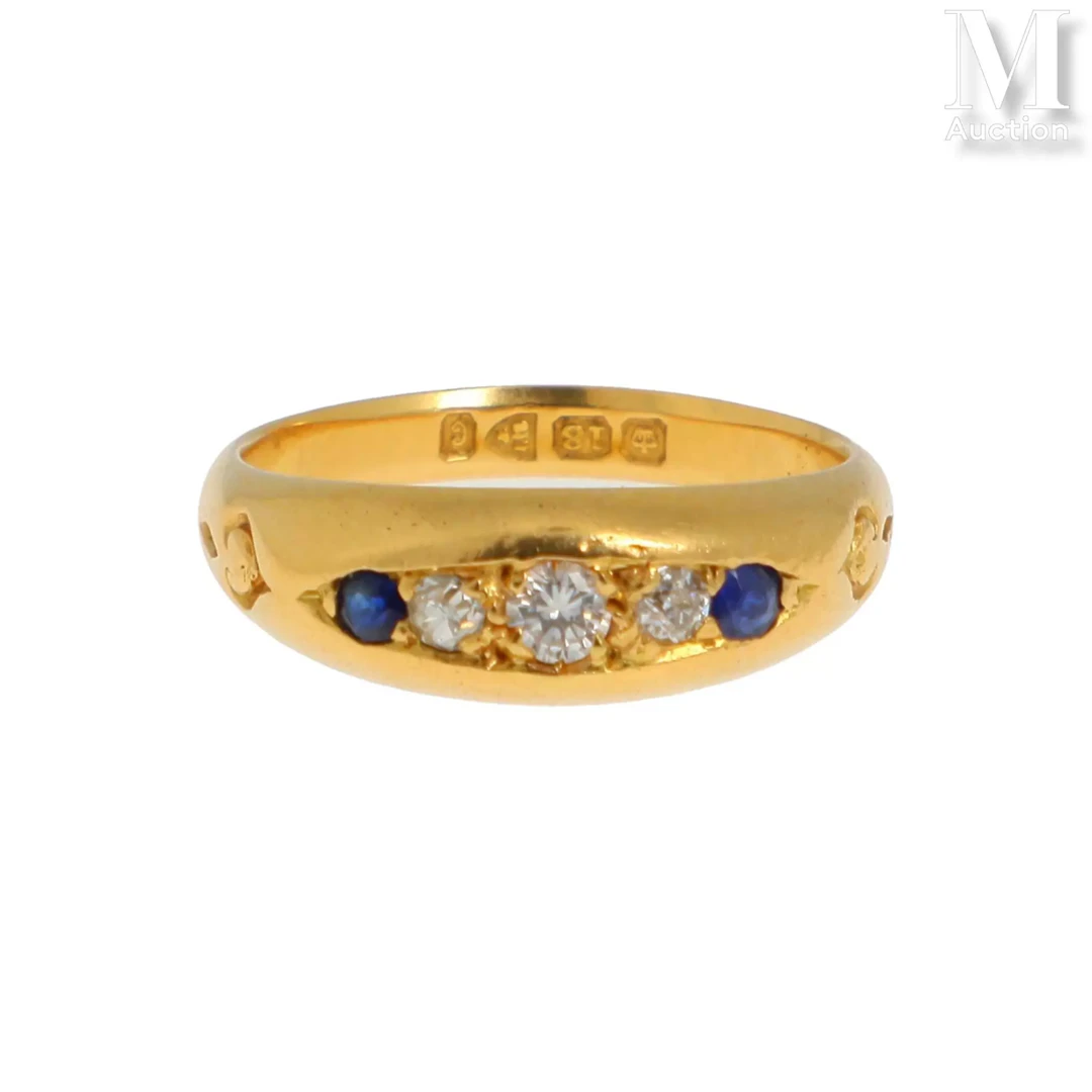 Bague saphirs diamants
