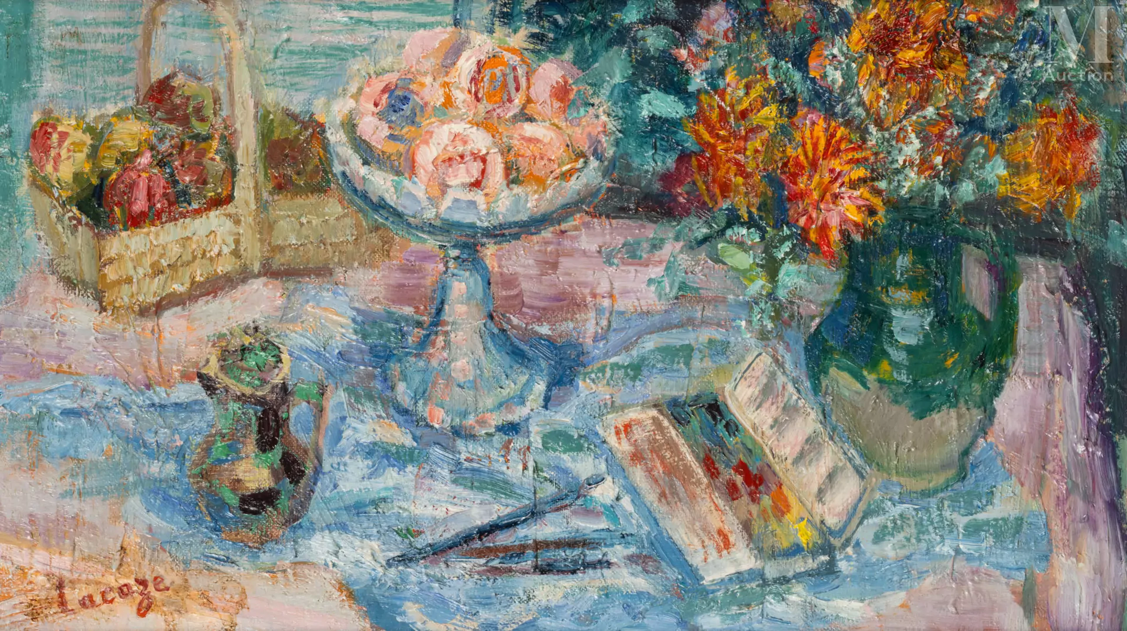 Germaine LACAZE (Les Bouscat 1908 - Paris 1994) Nature morte à l'atelier, 1967