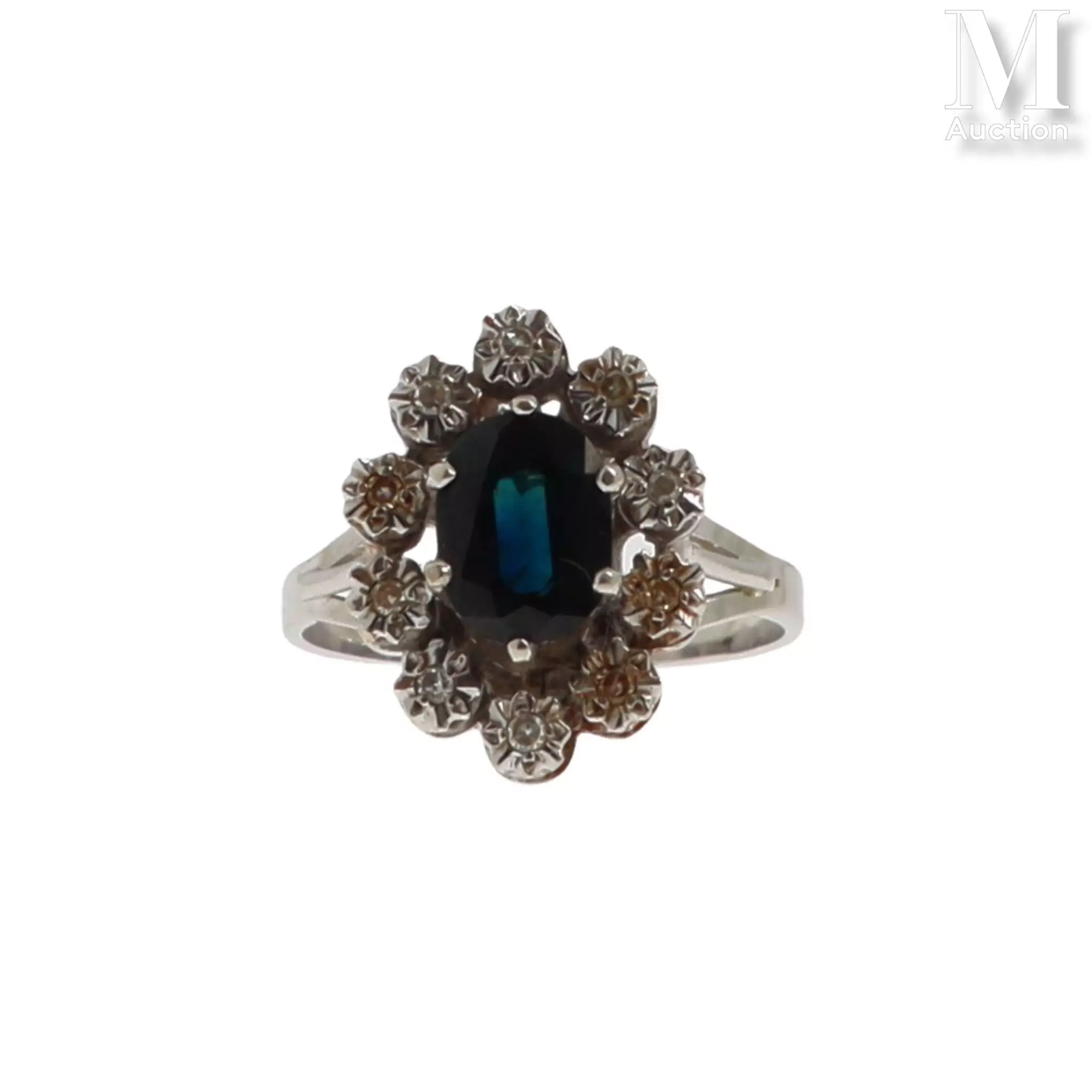 Bague marguerite saphir
