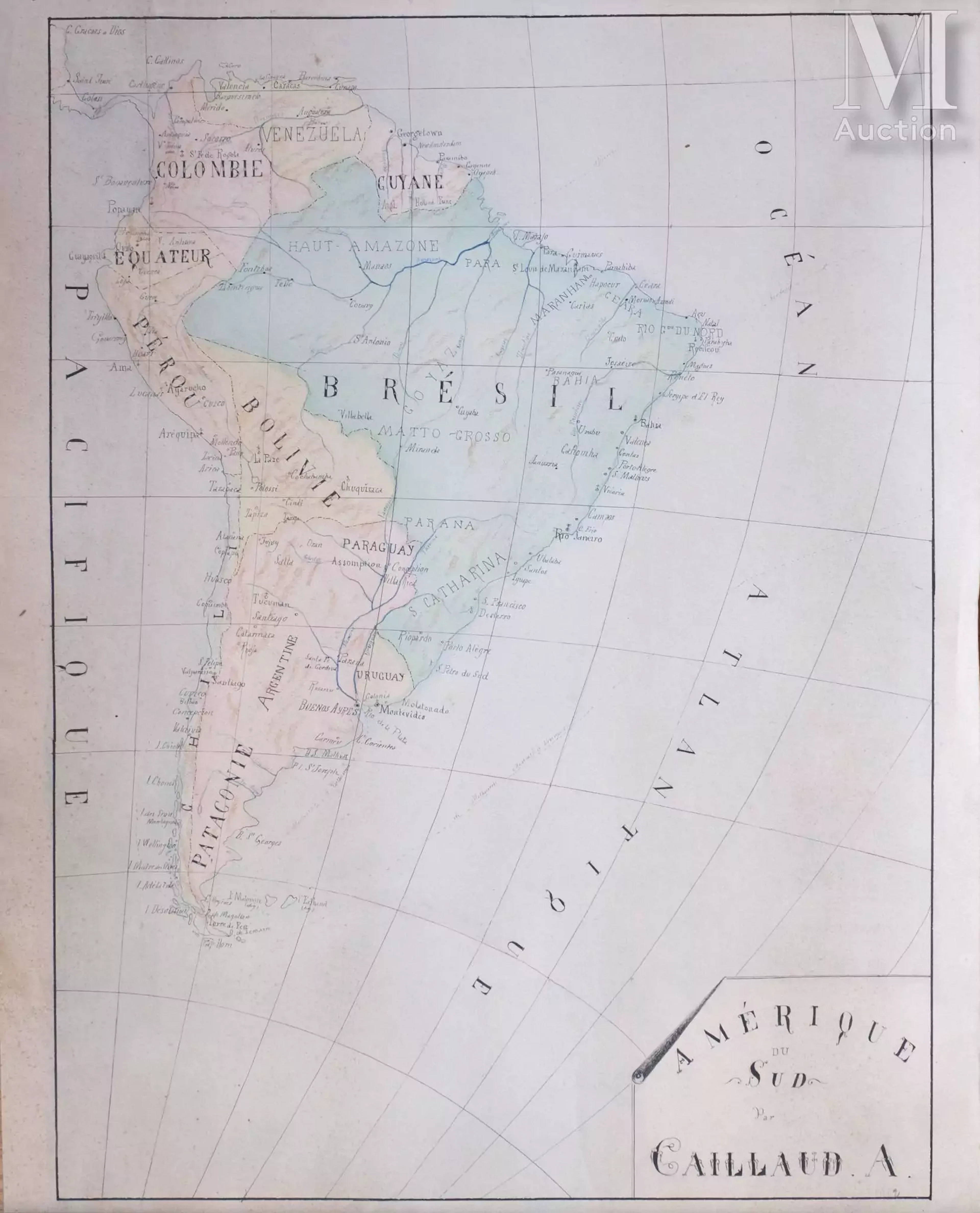 ALGÉRIE et TUNISIE par CAILLAUD 1901 : Carte. Début 20ème siècle
