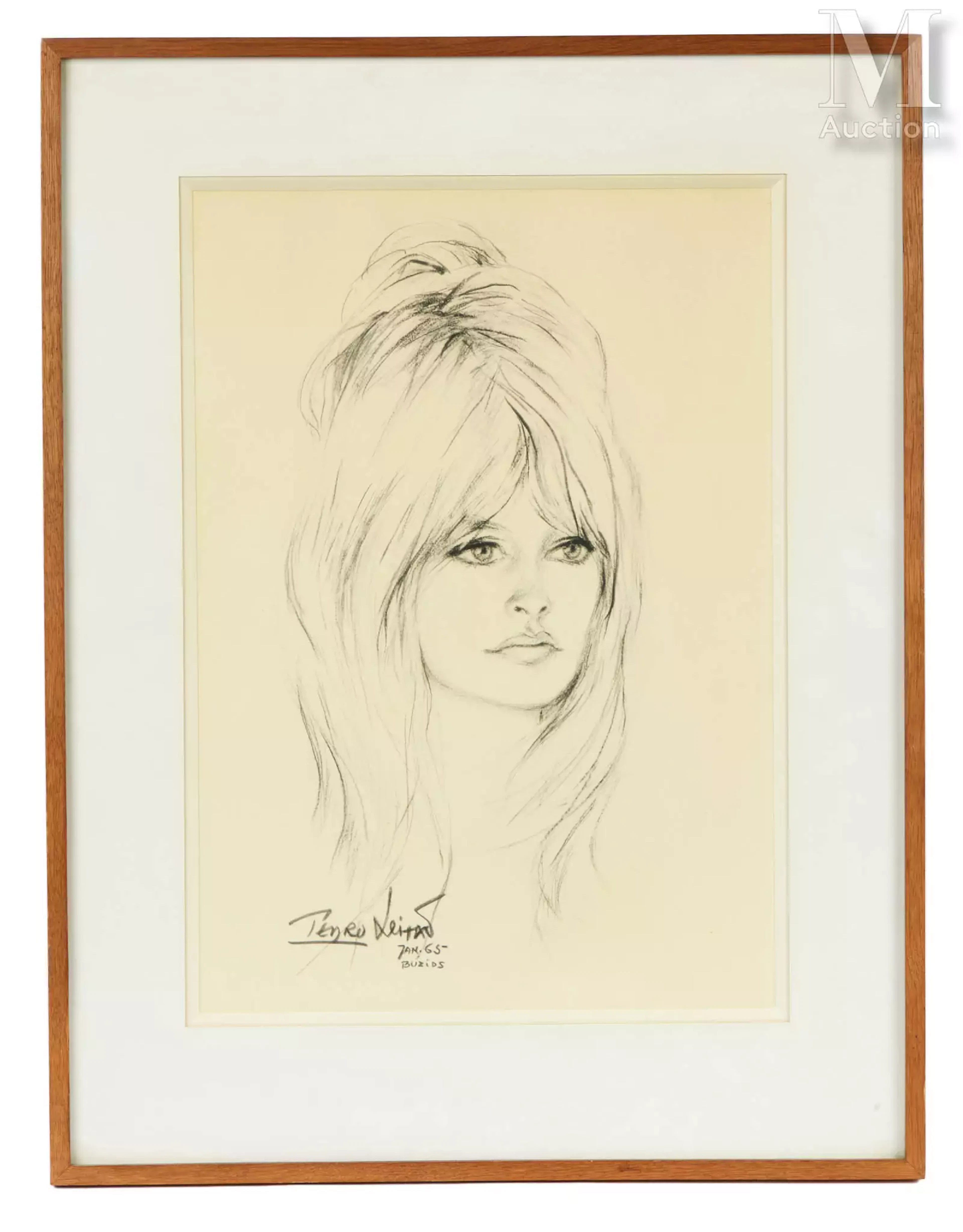 Pedro LEITAO (1922-2009) Portrait de Brigitte Bardot