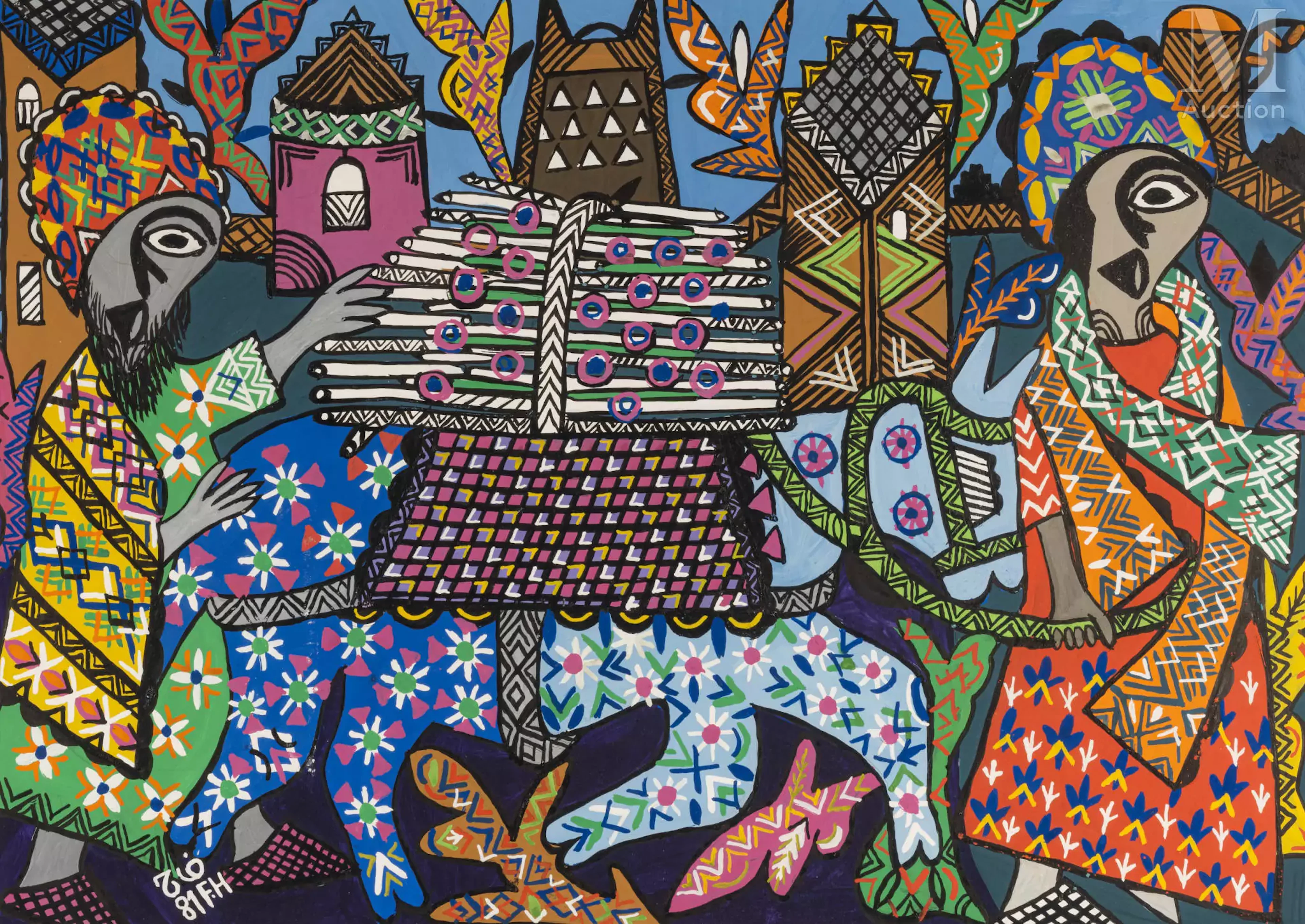 Fatima HASSAN EL FAROUJ (Tetouan 1945 - 2011) Cortège, 1981