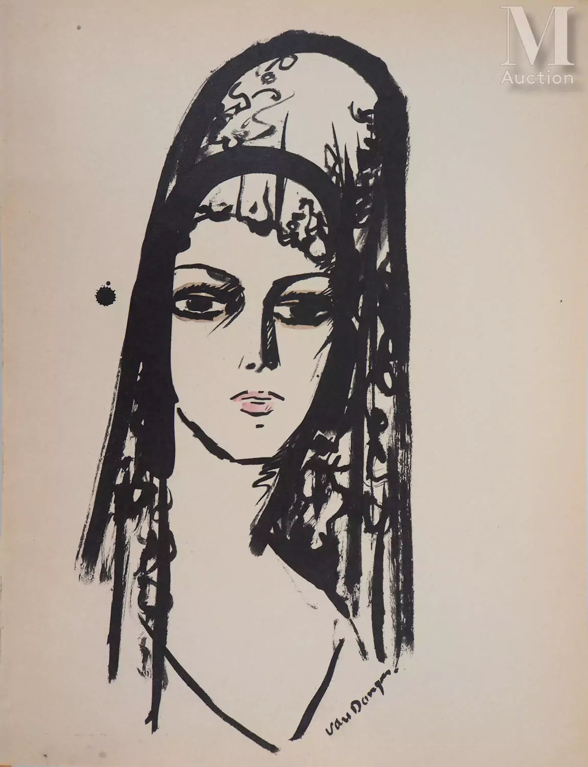 VAN DONGEN Kees (1877-1968) Jeune femme à la mantille, l'Espagnole, 1925